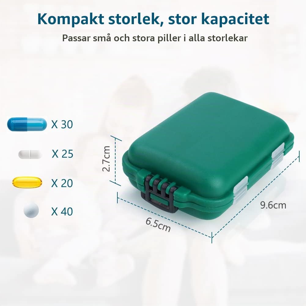 Detalle de AOOWU veckodosett med 10 fack i polypropen, bärbar och fuktbeständig