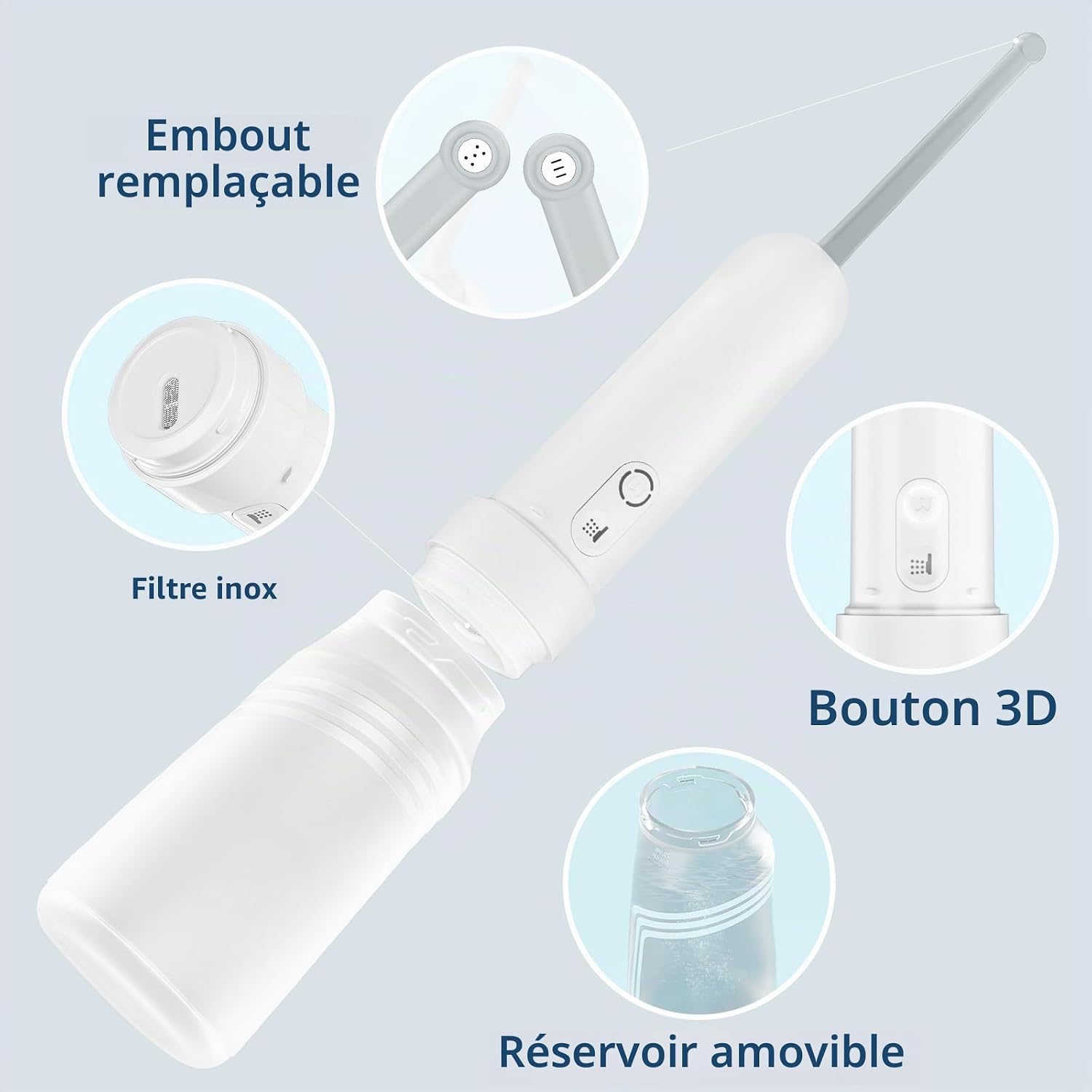 Detalle 2 de Wkvupy 9515D draagbaar elektrisch reisbidet met IPX7 en draaibaar mondstuk