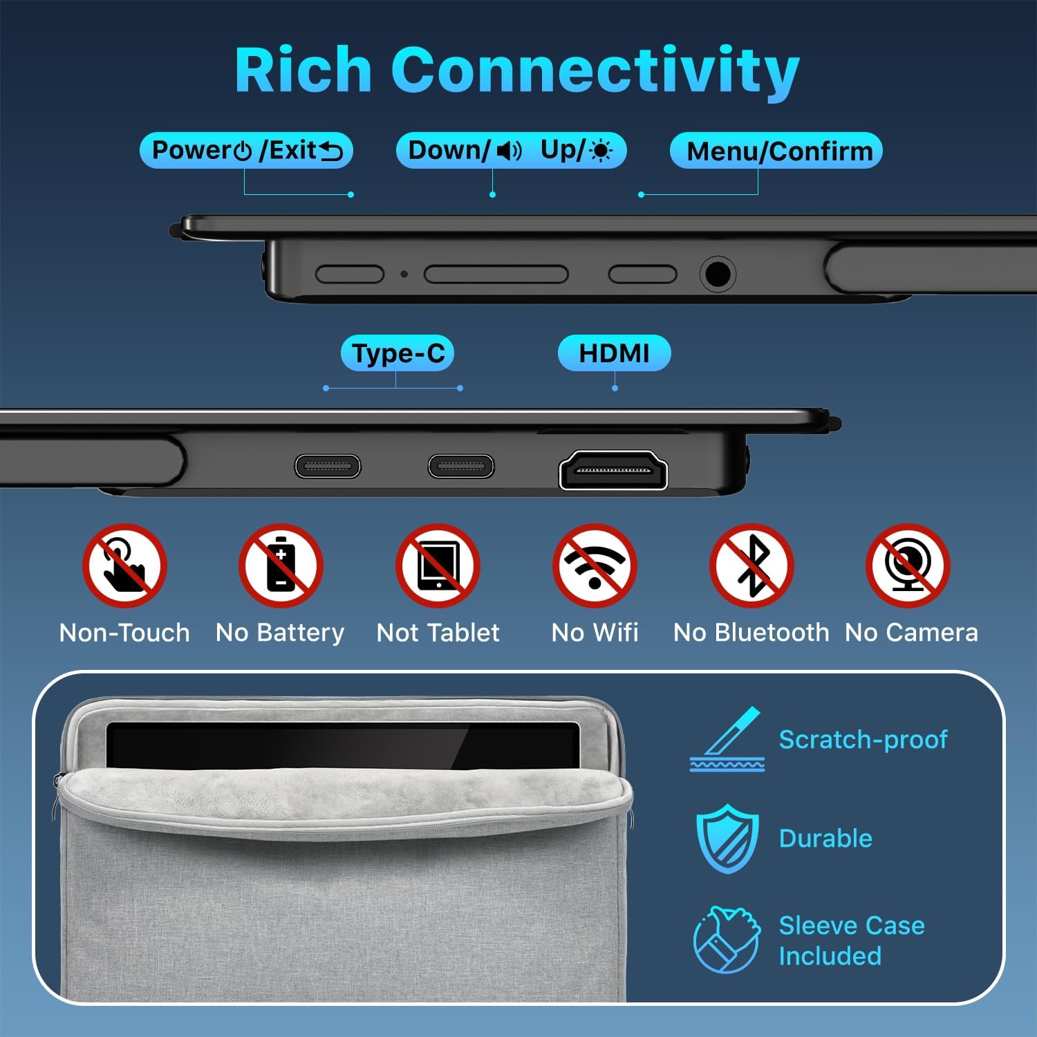 Thumbnail 6 de Upperizon 14-inch 4K OLED Portable Monitor (3840×2400) with USB-C/HDMI, Kickstand & Speakers