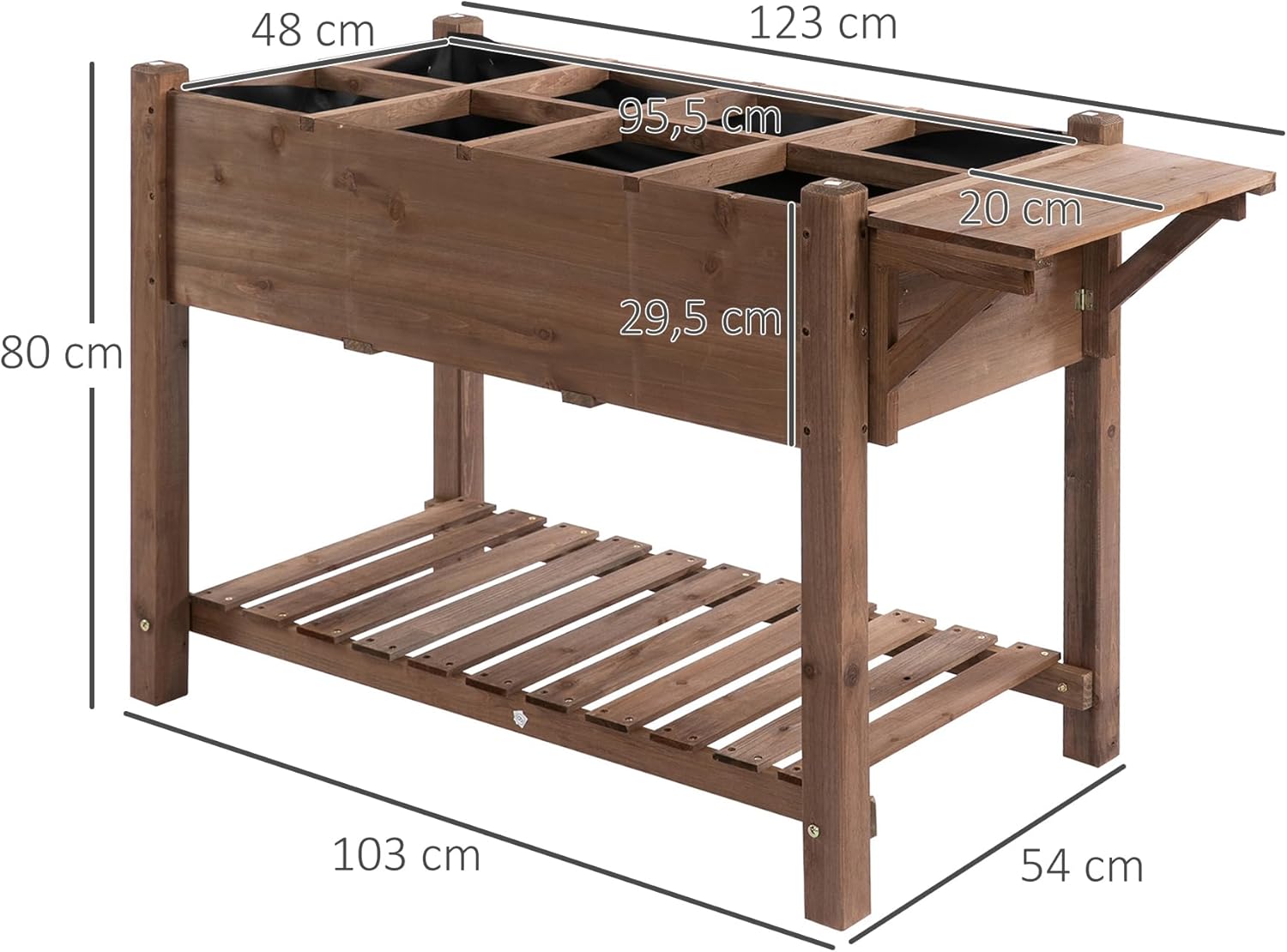 Thumbnail 6 de Outsunny Huerto Urbano Elevado 123x54x80 cm