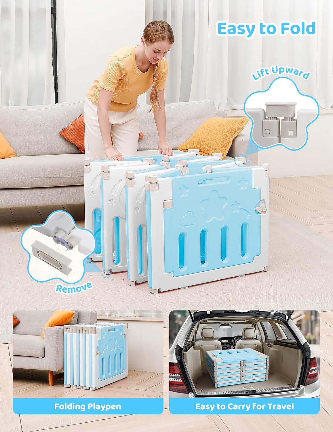 Thumbnail 2 de Baby Playpen, 14-Panel Foldable Design