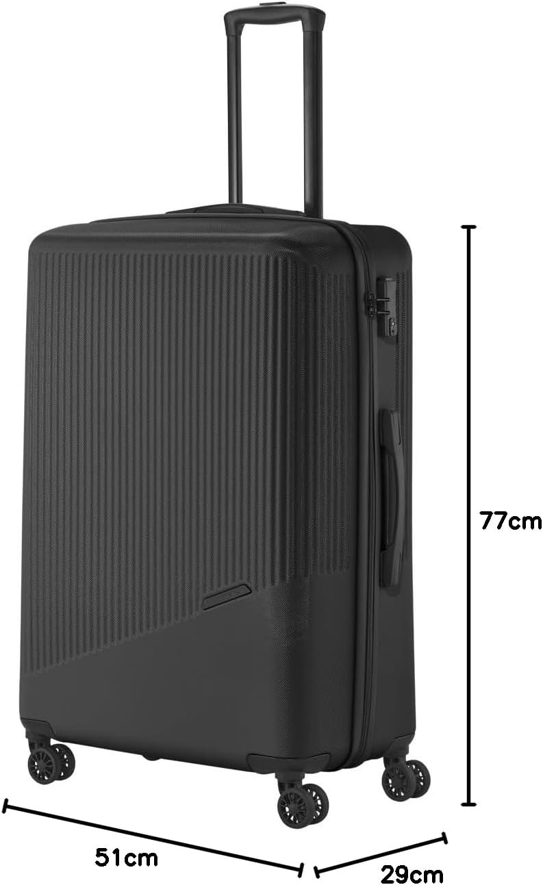 Thumbnail 1 de travelite BALI 96L 4-Wheel Hard Shell Suitcase (77 cm) – ABS, TSA Lock, Black