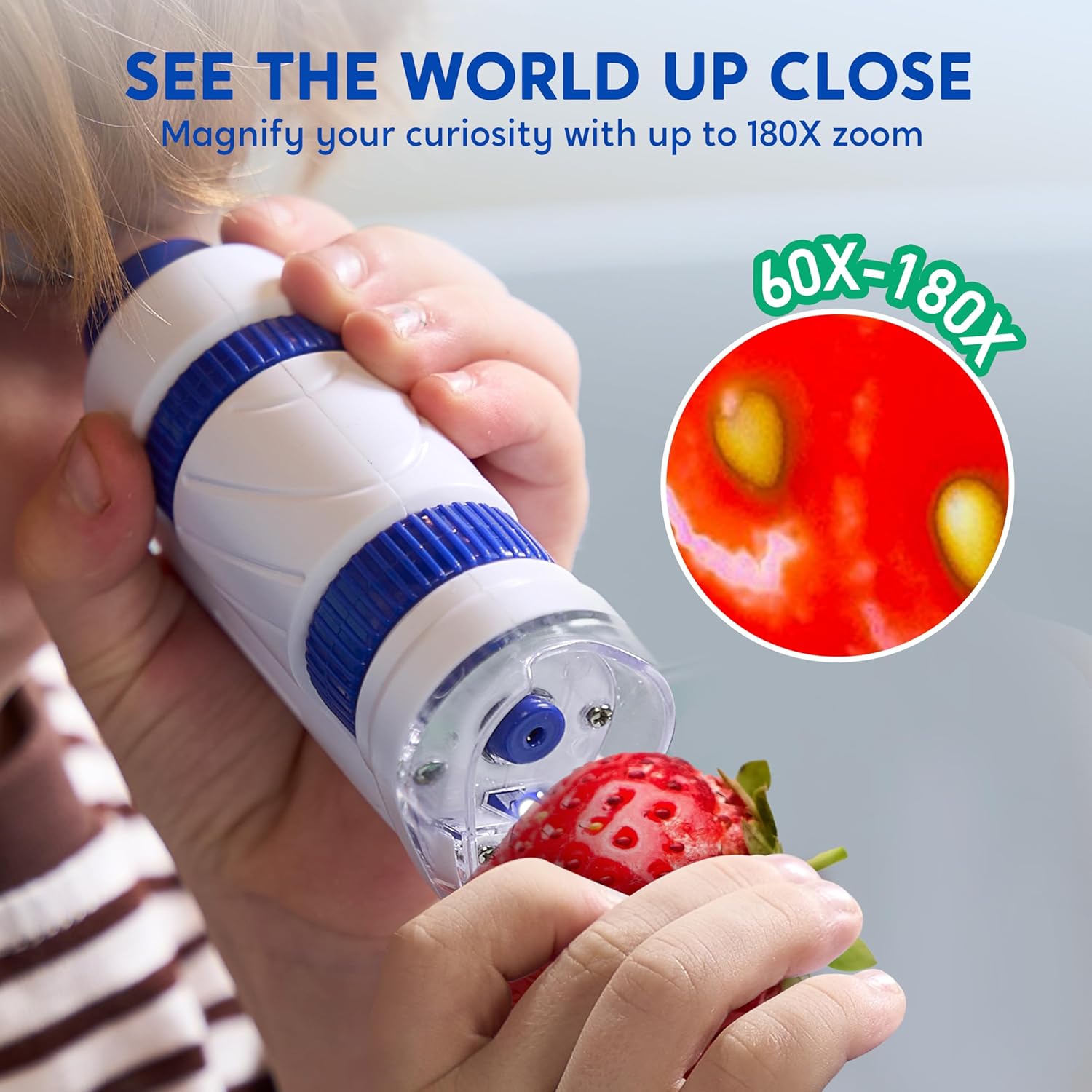Thumbnail 2 de Klever Kits Microscope for Kids: 2 in 1 Portable LED Microscope (60x–180x) with Slides and Phone Holder