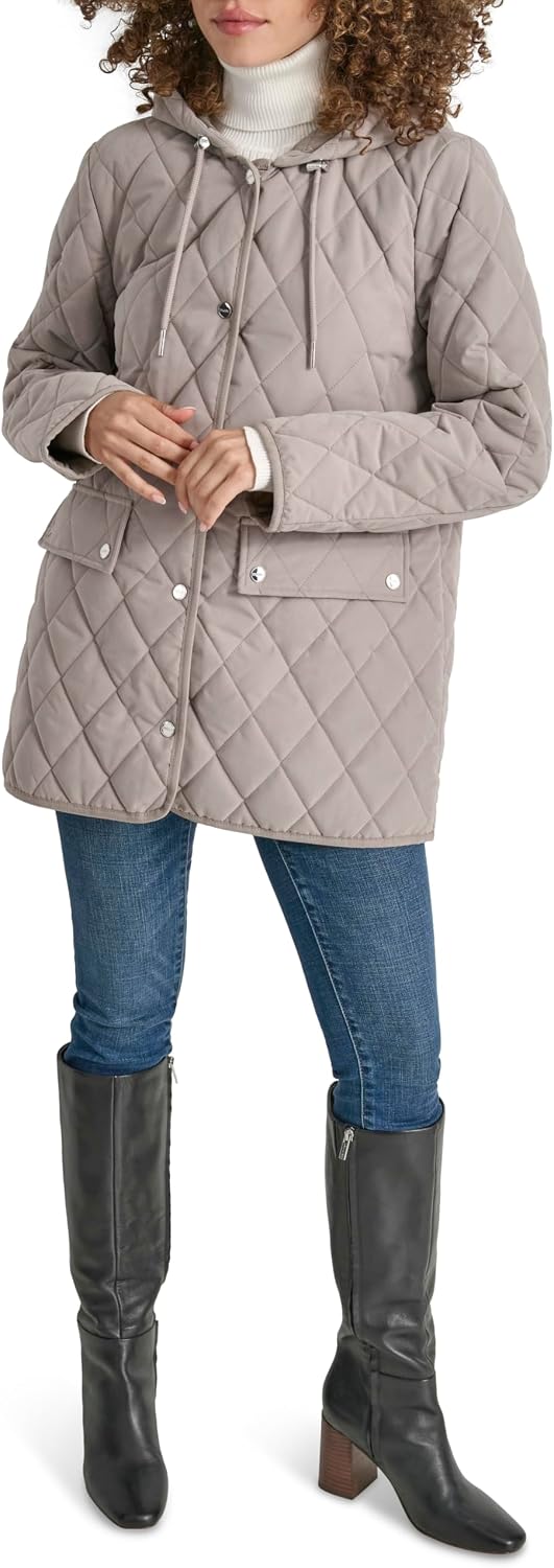 Detalle 2 de DKNY Hooded Microfiber Barn Coat