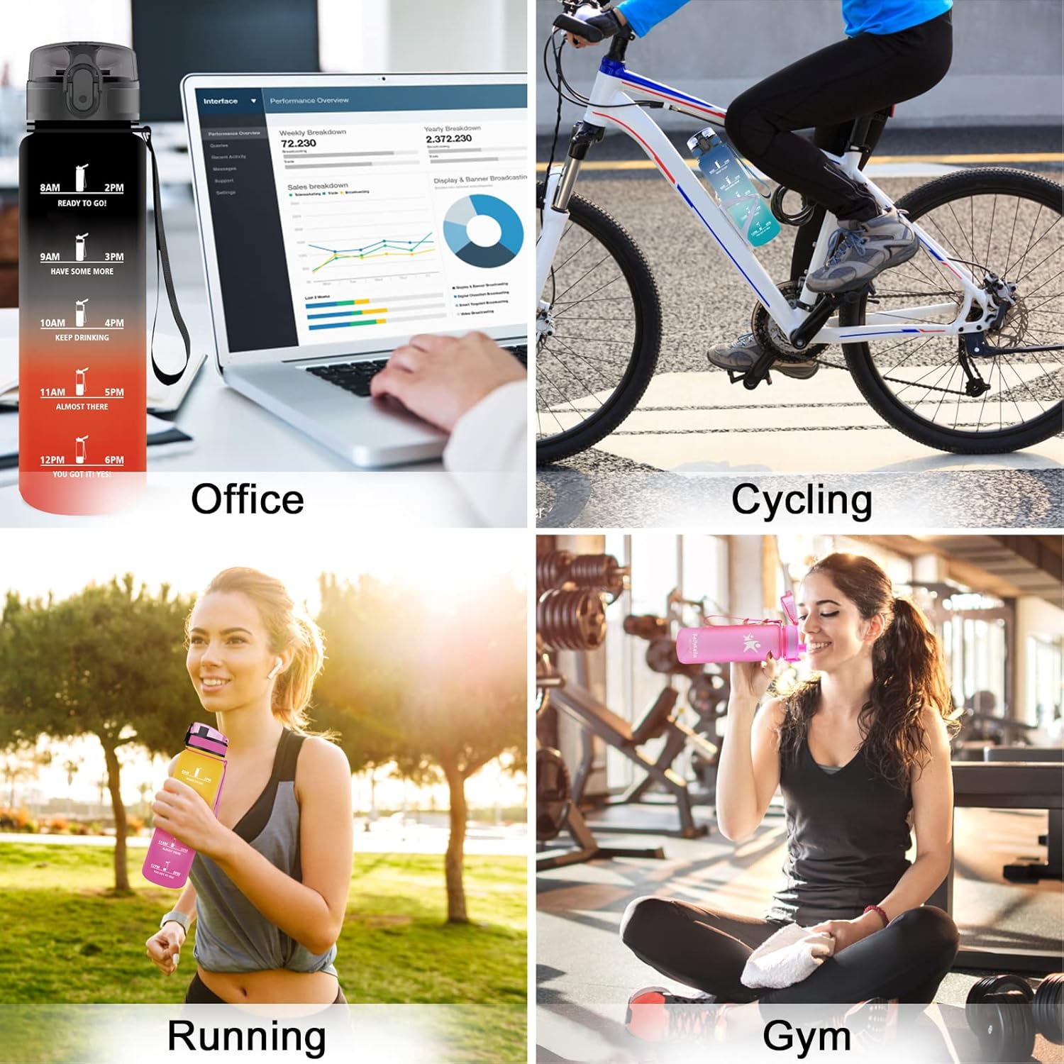 Thumbnail 5 de Vikaster Borraccia 1500ML 🥤 Durevole, Riutilizzabile e a Prova di Perdita