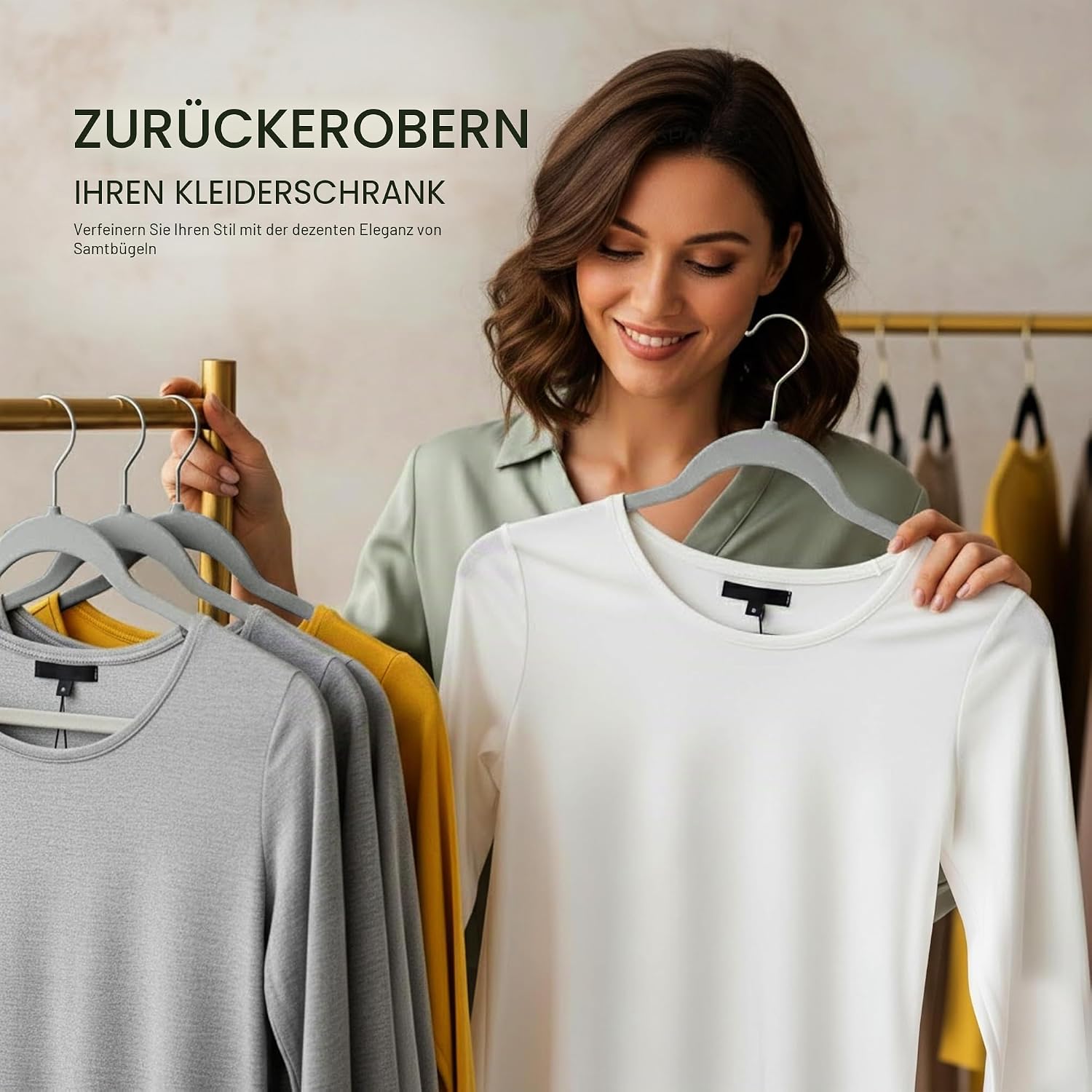 Thumbnail 6 de Utopia Home Antirutsch-Kleiderbügel aus Samt, grau – 50er-Pack