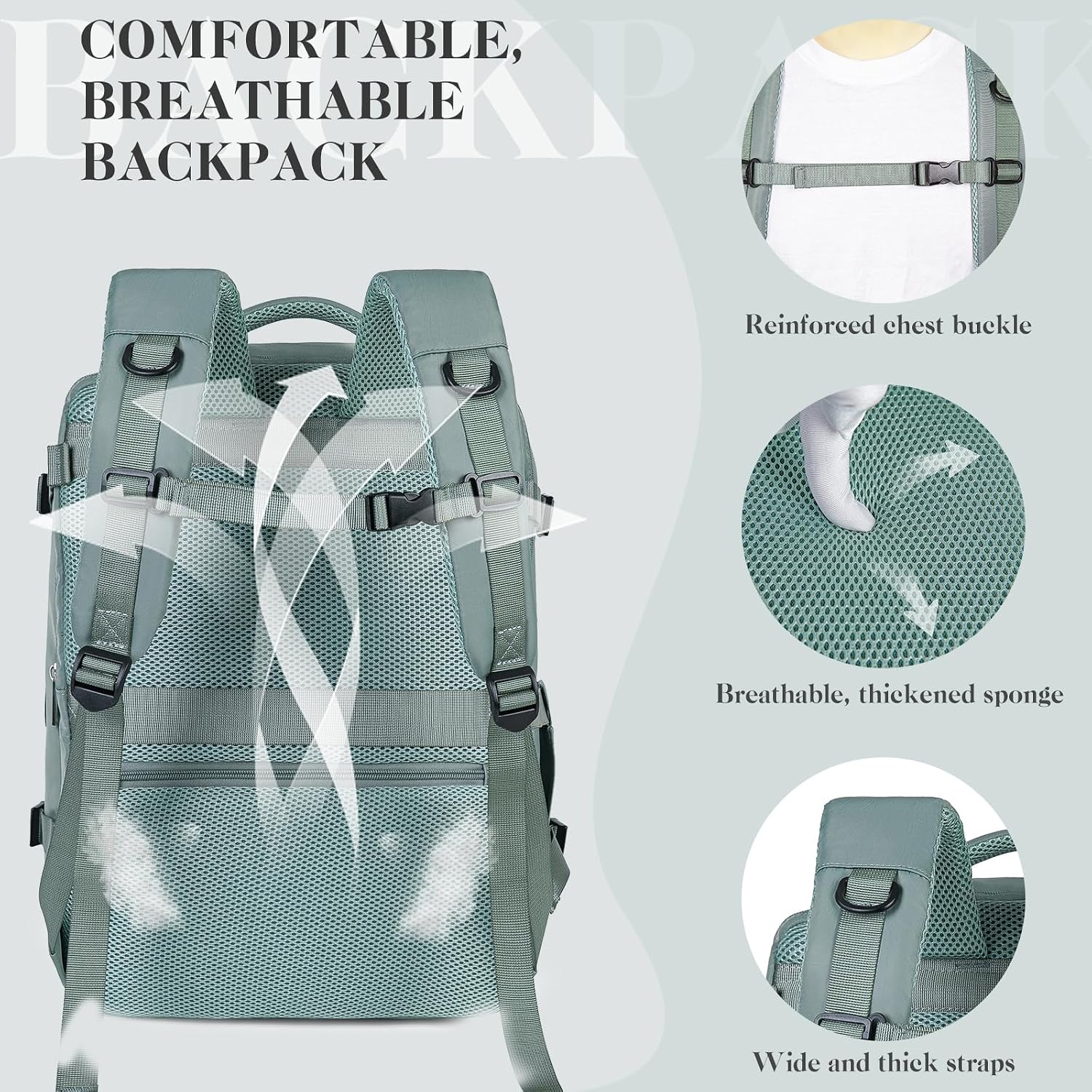 Thumbnail 5 de Hayayu for Easyjet Cabin Bag 45x36x20 underseat backpack