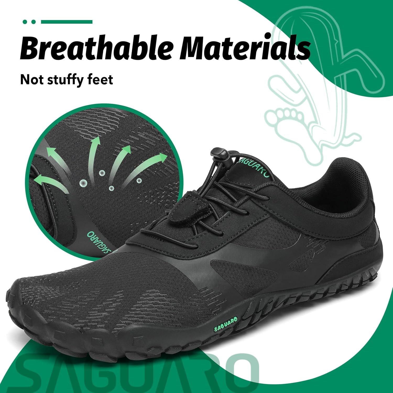 Detalle de SAGUARO Unisex Barfußschuhe – Leicht, atmungsaktiv und rutschfest für Outdoor & Indoor