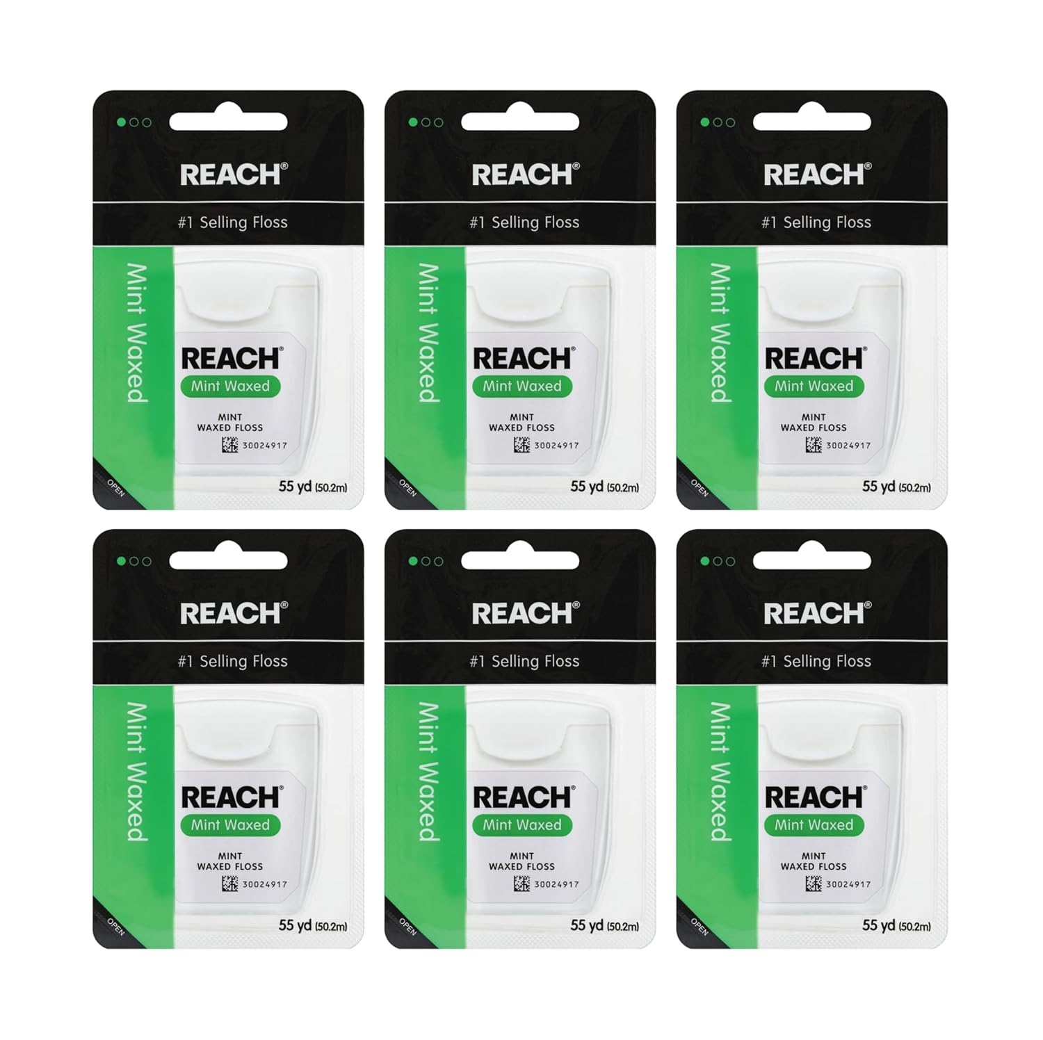 Reach Mint Waxed Dental Floss (55 Yards) — shred-resistant micro-filament floss