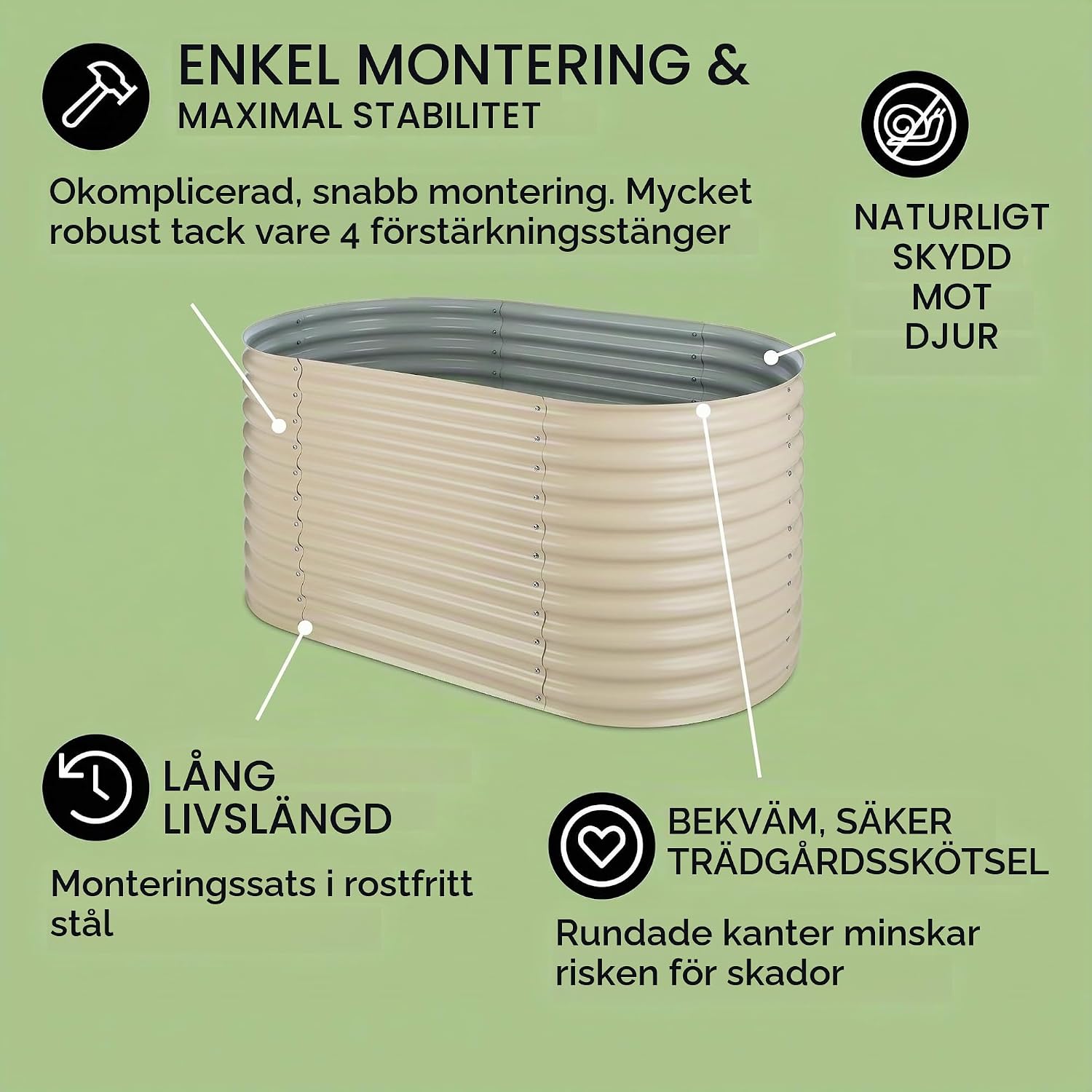 Thumbnail 2 de Blumfeldt High Grow upphöjd odlingsbädd 160 × 80 × 80 cm, beige