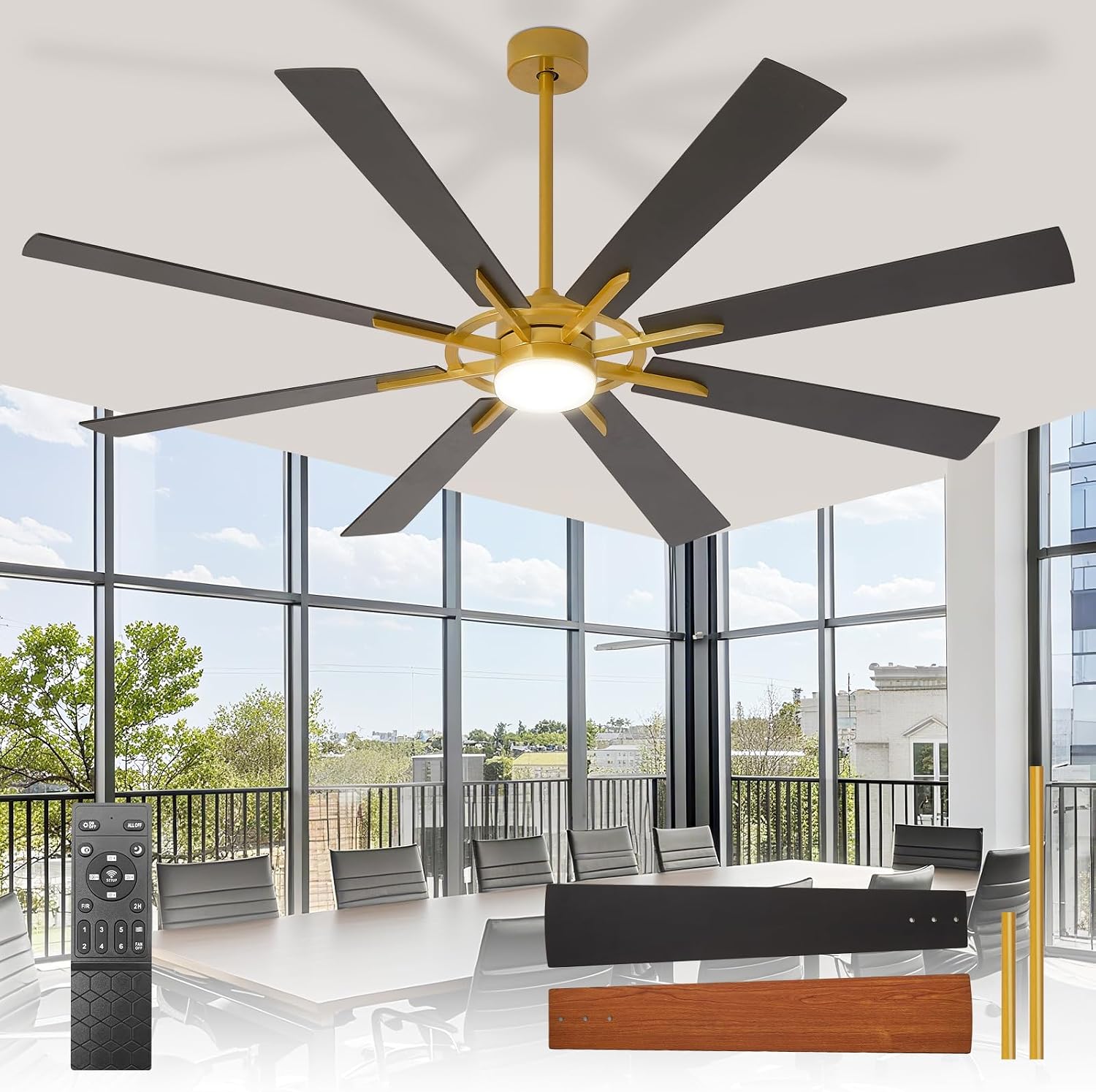 Detalle de BvenuBigLite WS-FPZ190-18C-CO-AP 72-Inch Ceiling Fan with Light