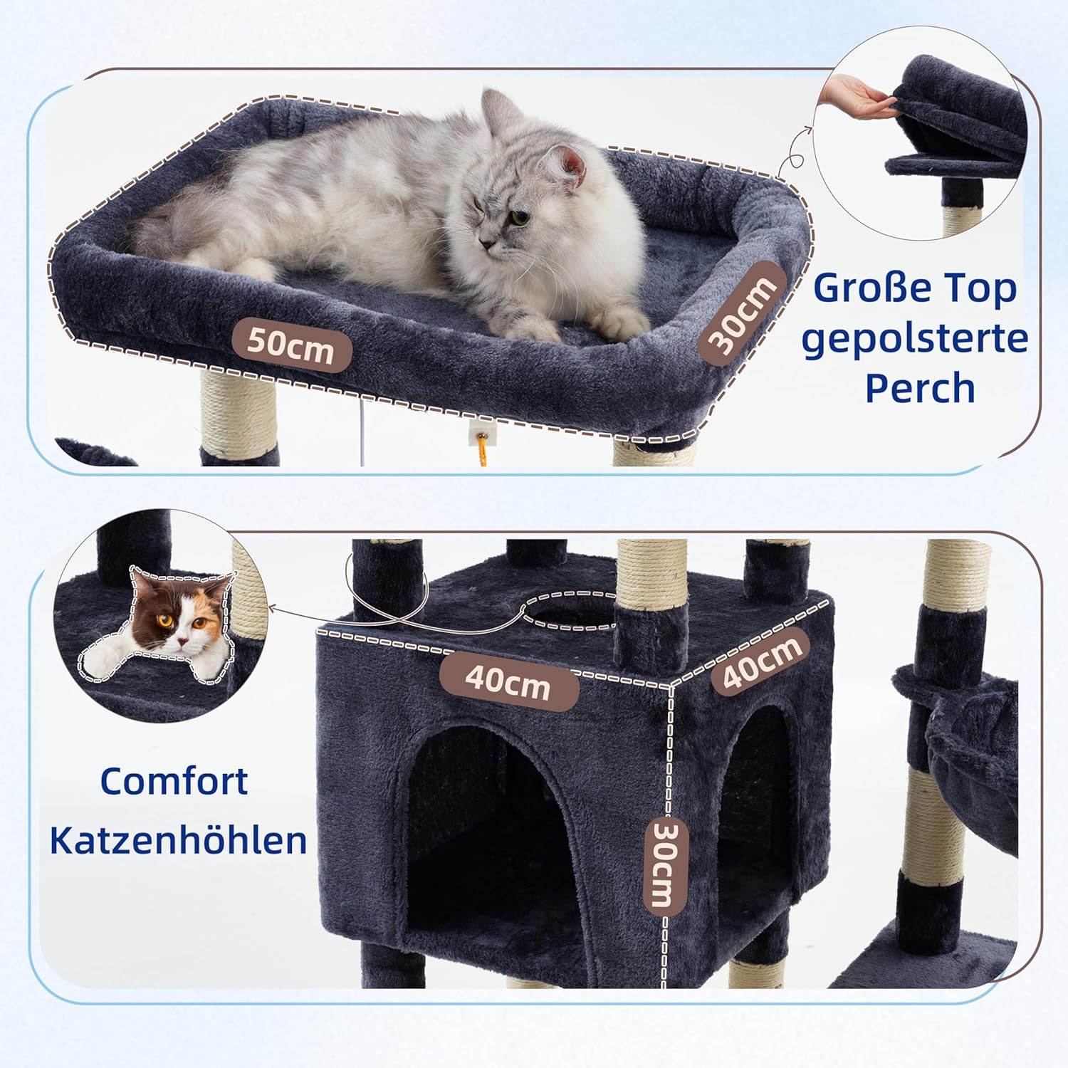 Thumbnail 2 de Gitelsnour Großer Kratzbaum für Innenbereich – stabil, robust und vielseitig