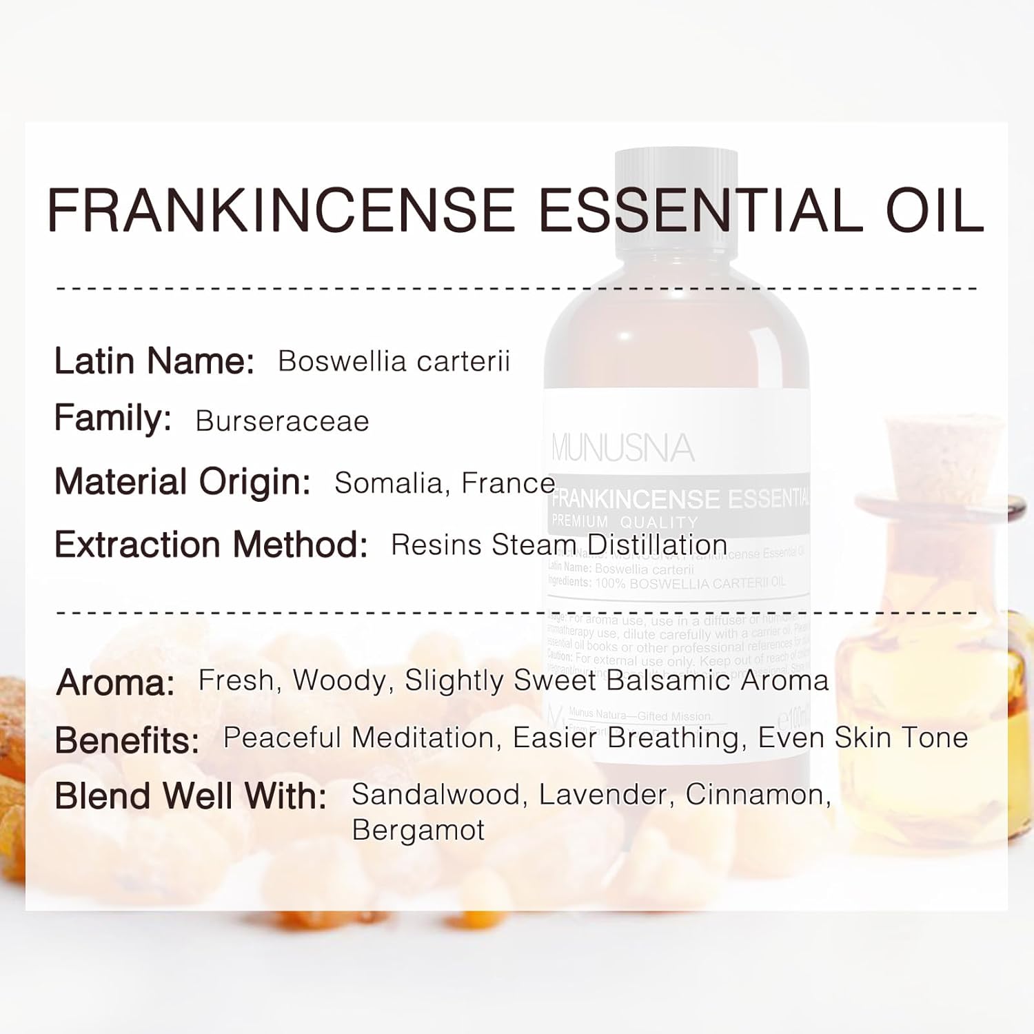 Thumbnail 1 de MUNUSNA Frankincense Essential Oil 100ml – 100% Pure & Natural