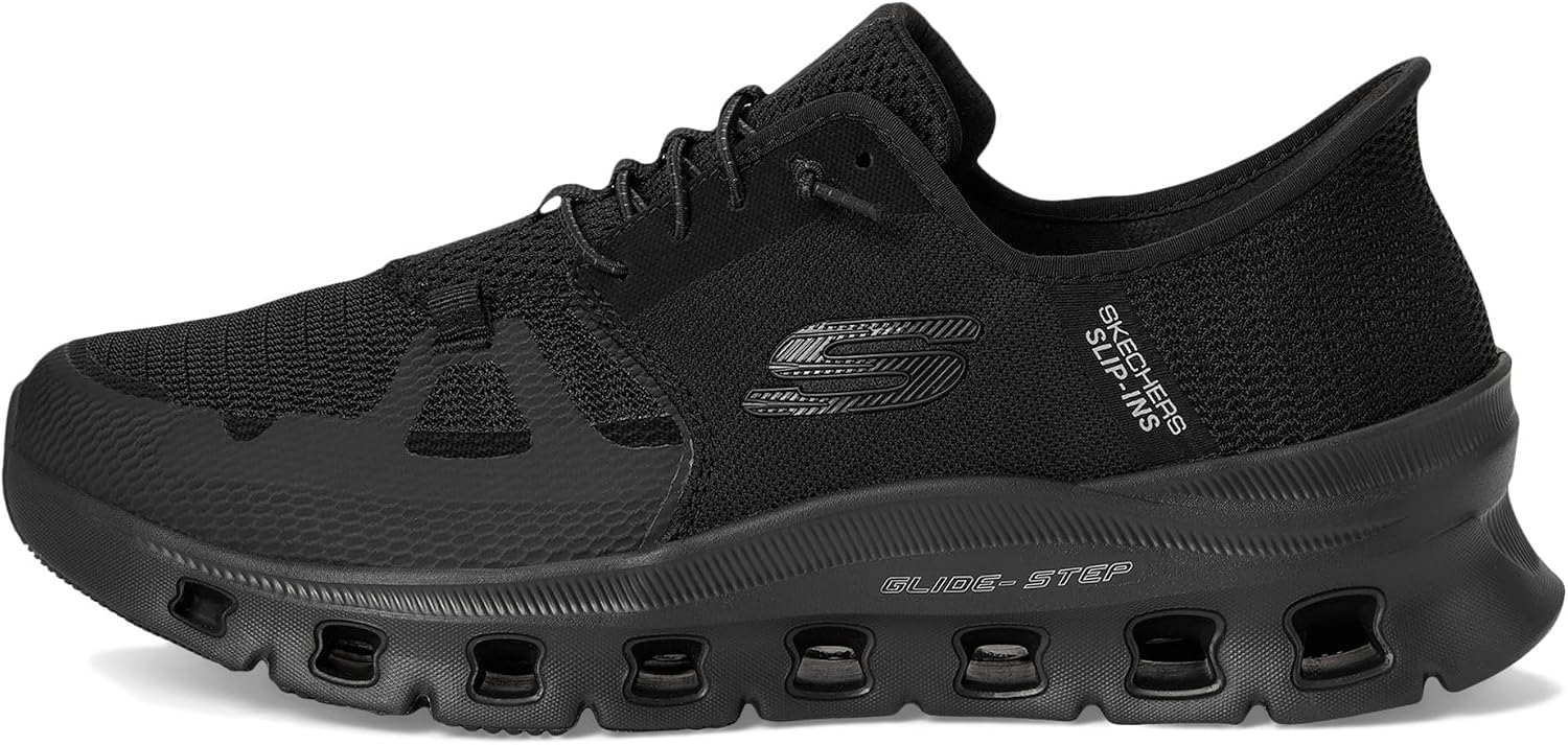 Detalle de Skechers Herren Glide-Step Pro Turnschuhe – Black Mesh/Hotmelt, 43 EU