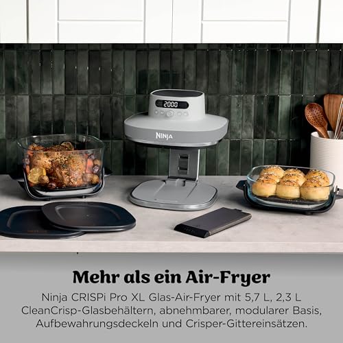 Thumbnail 3 de Ninja CRISPi PRO XL Glas-Heißluftfritteuse (Air-Fryer) Weiß AS090EUWH – 5,7 L, PFAS-frei