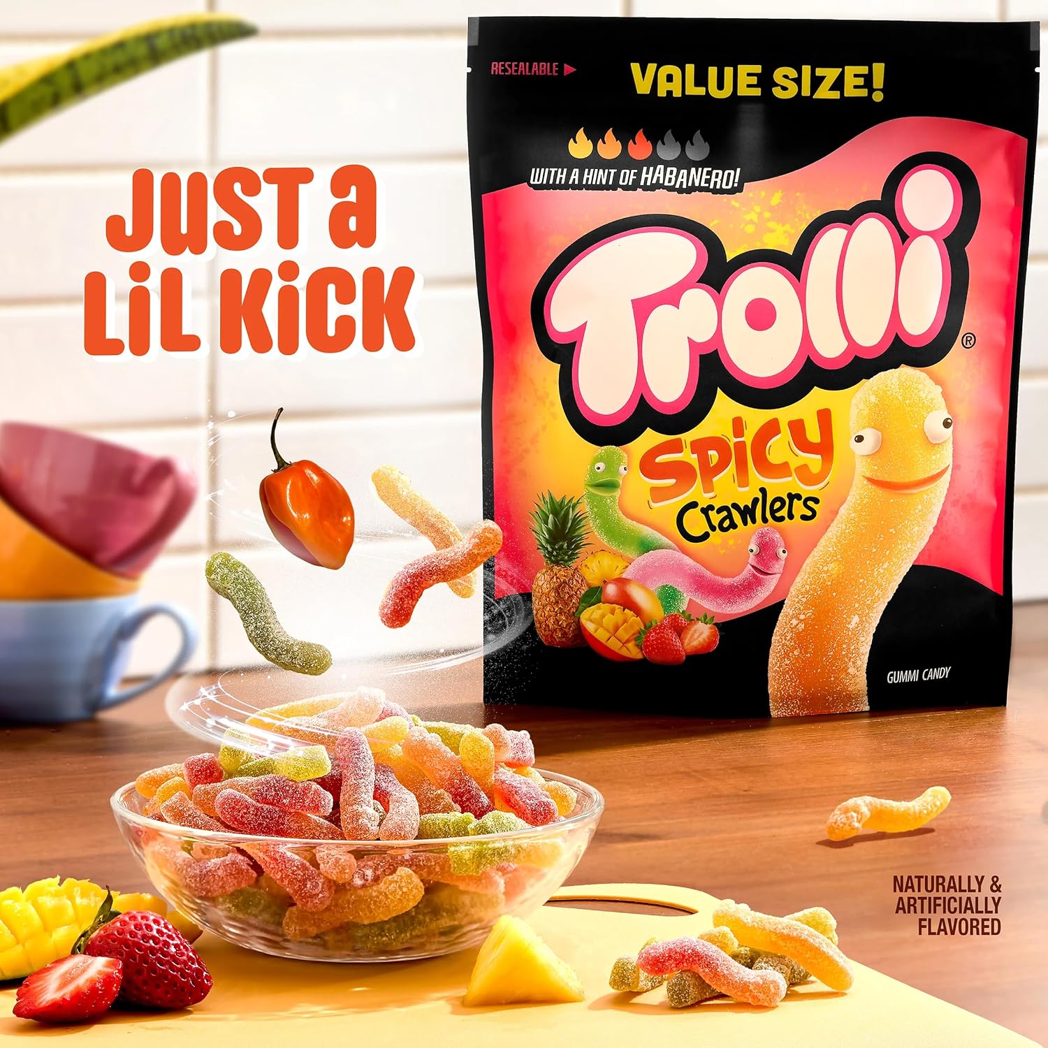 Thumbnail 5 de Trolli Spicy Crawlers Gummy Worms, 24.2 oz Resealable Bag