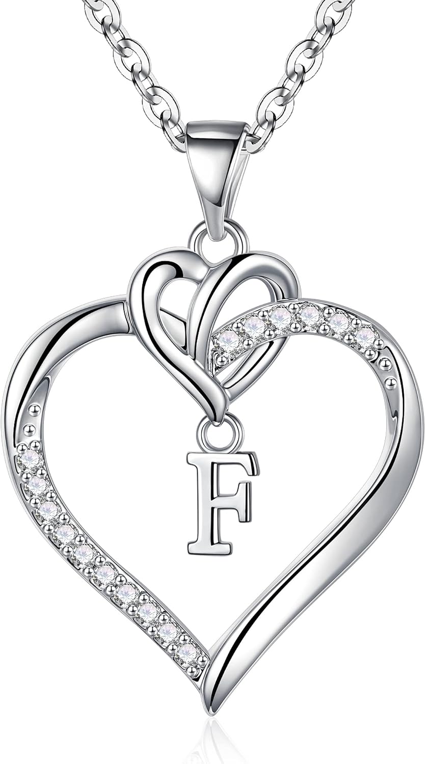 Thumbnail 4 de TINGN Heart Initial Necklace (A–Z) in 14k Gold Plated with Cubic Zirconia Heart Pendant