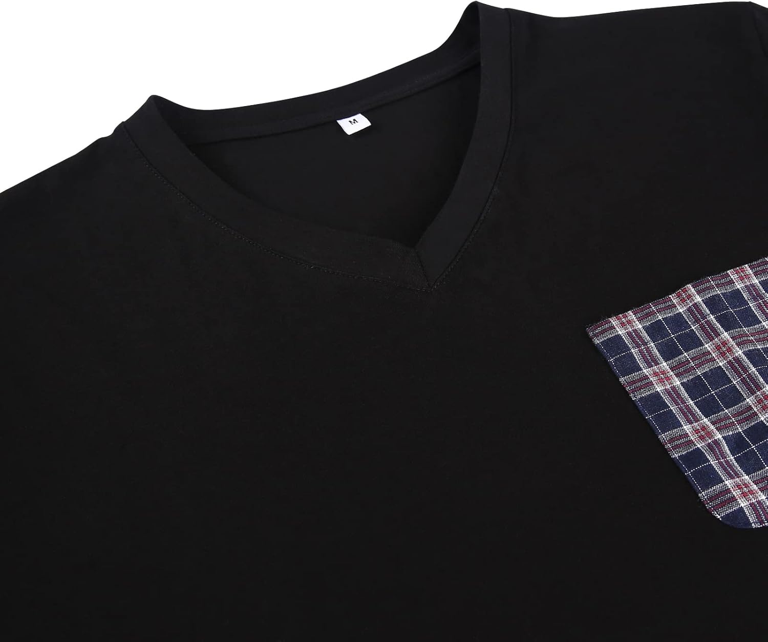 Detalle 2 de Winovia Herren Schlafanzug Kurz Pyjama Set aus 100% Baumwolle – V-Ausschnitt Shirt + karierte Shorty Hose, Sommer-Homewear