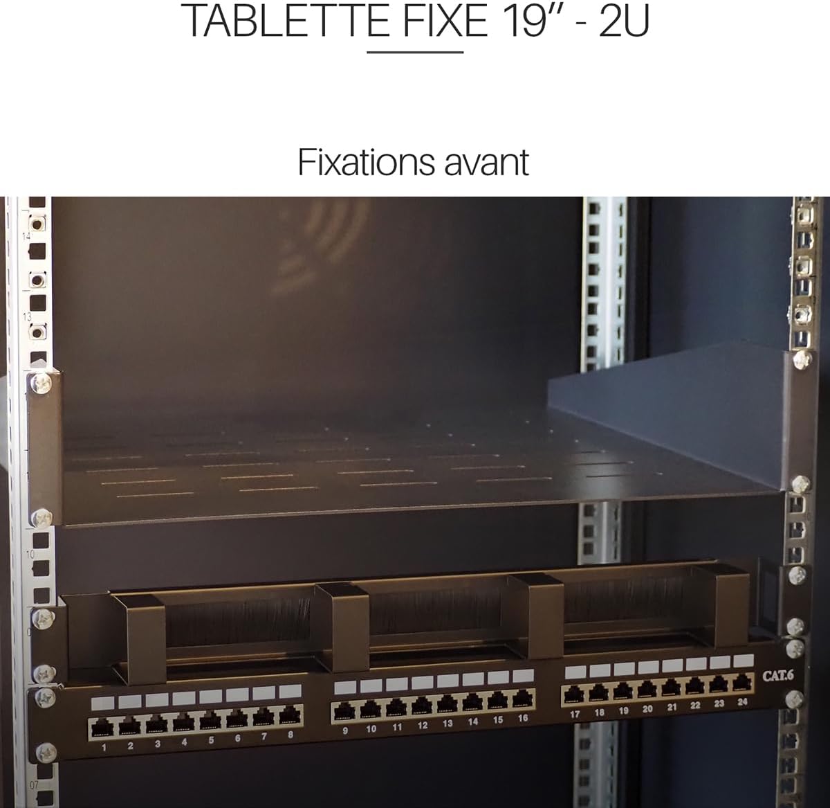 Detalle 1 de WAYTEX 37467 półka do szafy rack 19 cali, 2U, głębokość 400 mm