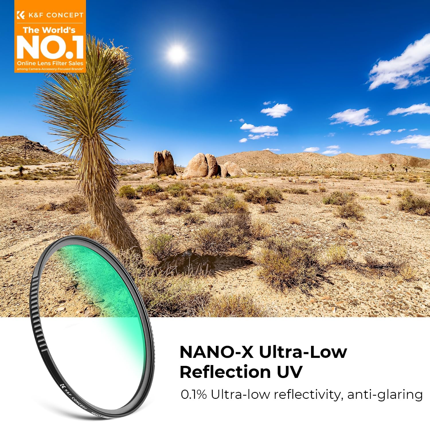 Thumbnail 1 de K&F CONCEPT 43mm UV Filter Ultra Low Reflection with Nano-28 Layer Coating