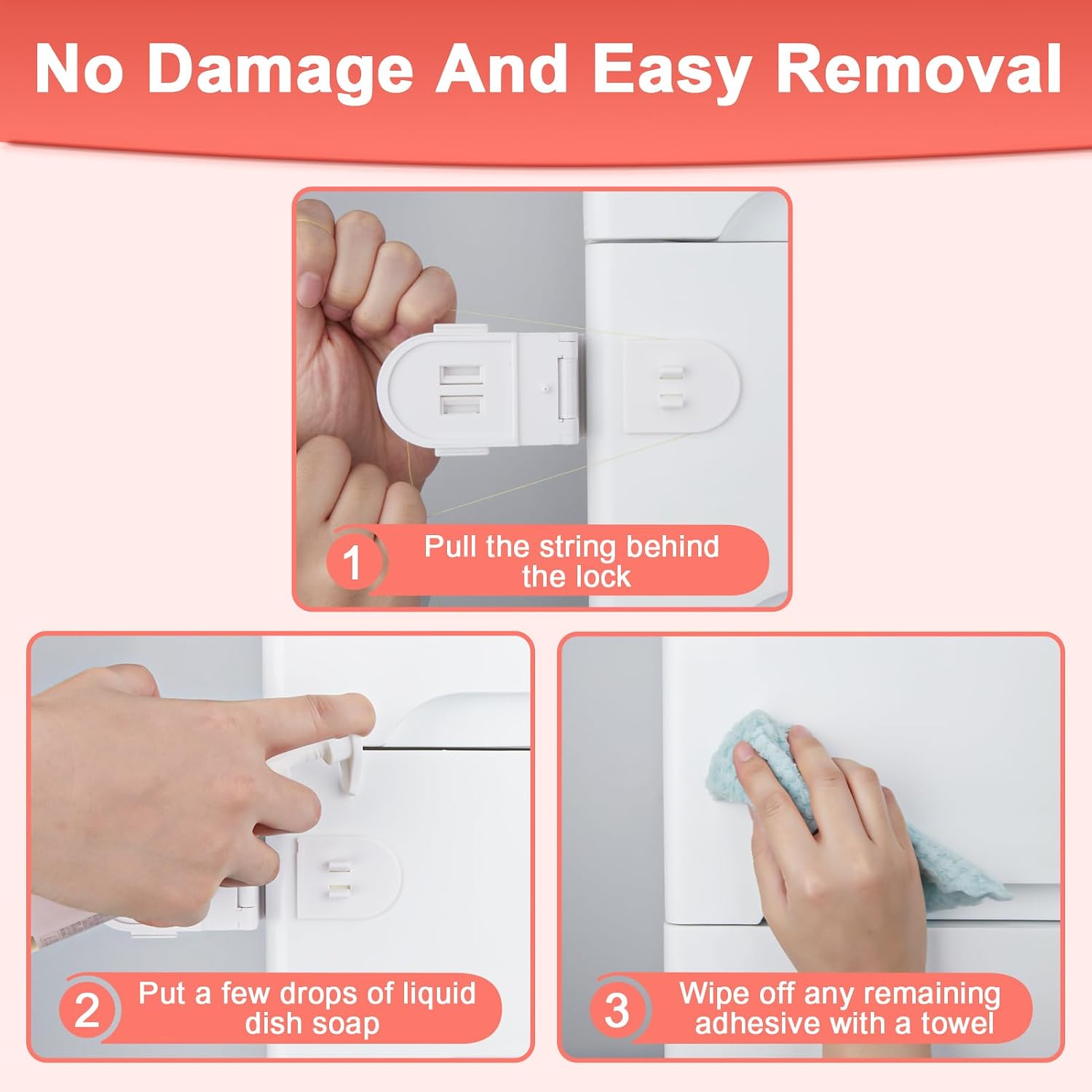 Thumbnail 5 de REDTRON Child Safety Cabinet Locks 4 pack 🧷