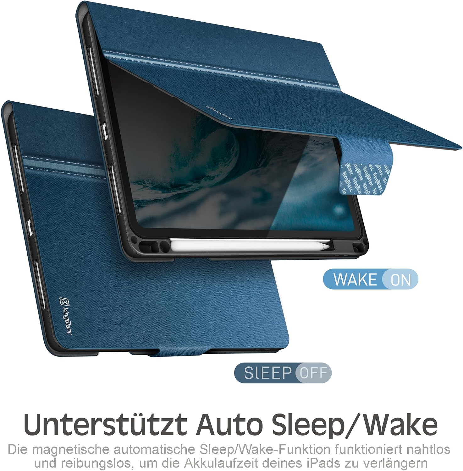 Detalle 1 de KingBlanc Hülle für iPad Air 11 Zoll mit Stifthalter