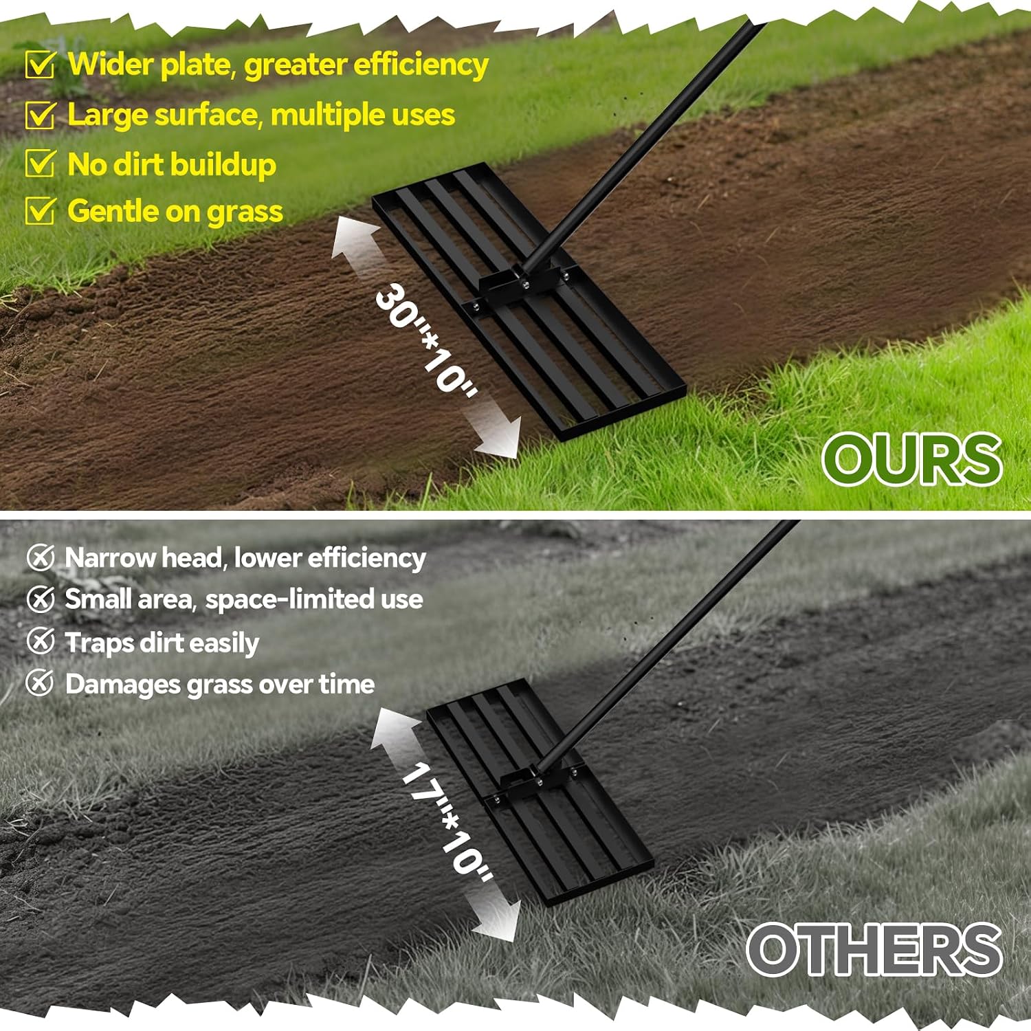 Detalle de Ergohortus Lawn Levelling Rake, 30-inch