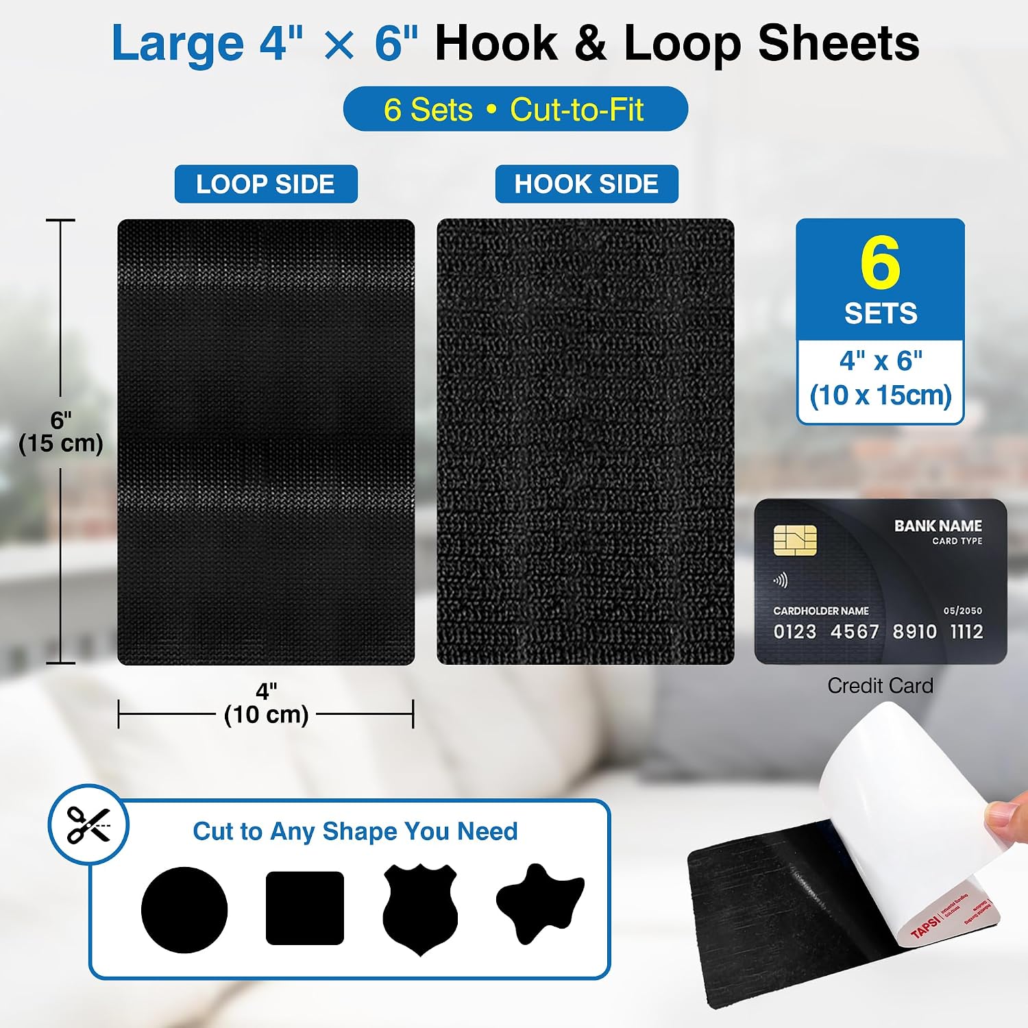 Thumbnail 1 de Hook and Loop Sheets 4 x 6 in.