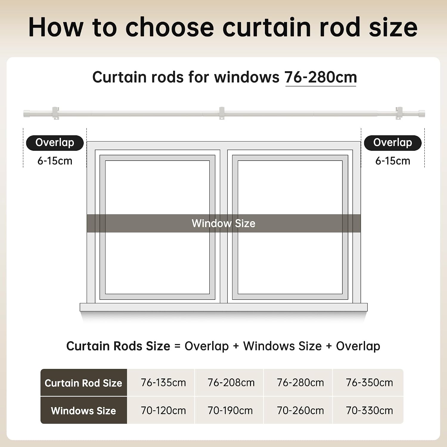 Thumbnail 6 de Ausziehbare Gardinenstangen 76–280 cm, Ø19 mm – Eson Casa