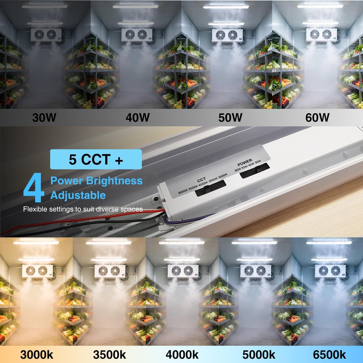 Detalle 2 de G GJIA GGJIA-H2515 4 ft LED Vapour-Tight Light, 4-Pack, IP65