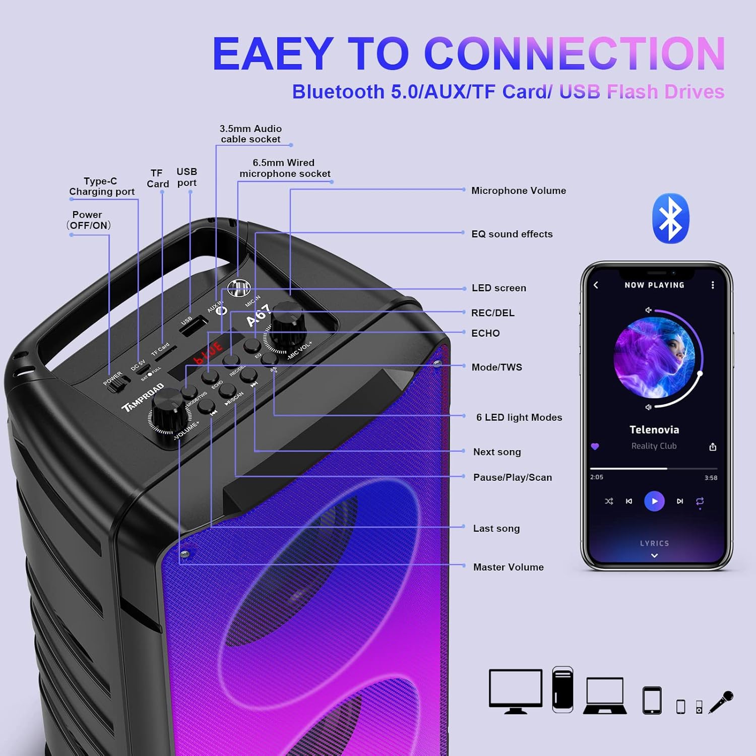 Thumbnail 4 de Cassa Bluetooth 60W per feste