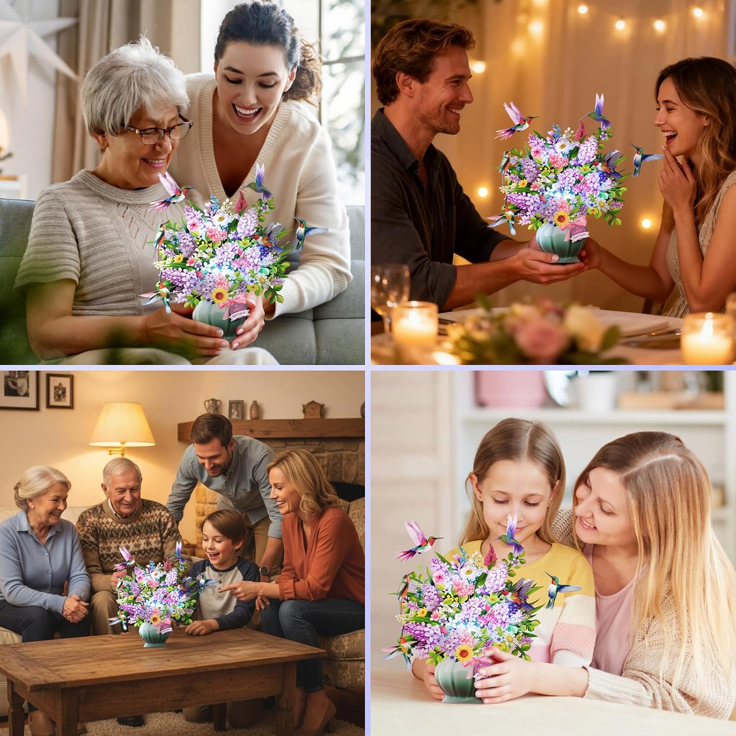 Thumbnail 5 de Hummingbird Oasis musical & light 3D pop-up “Happy Birthday” card (10-inch)