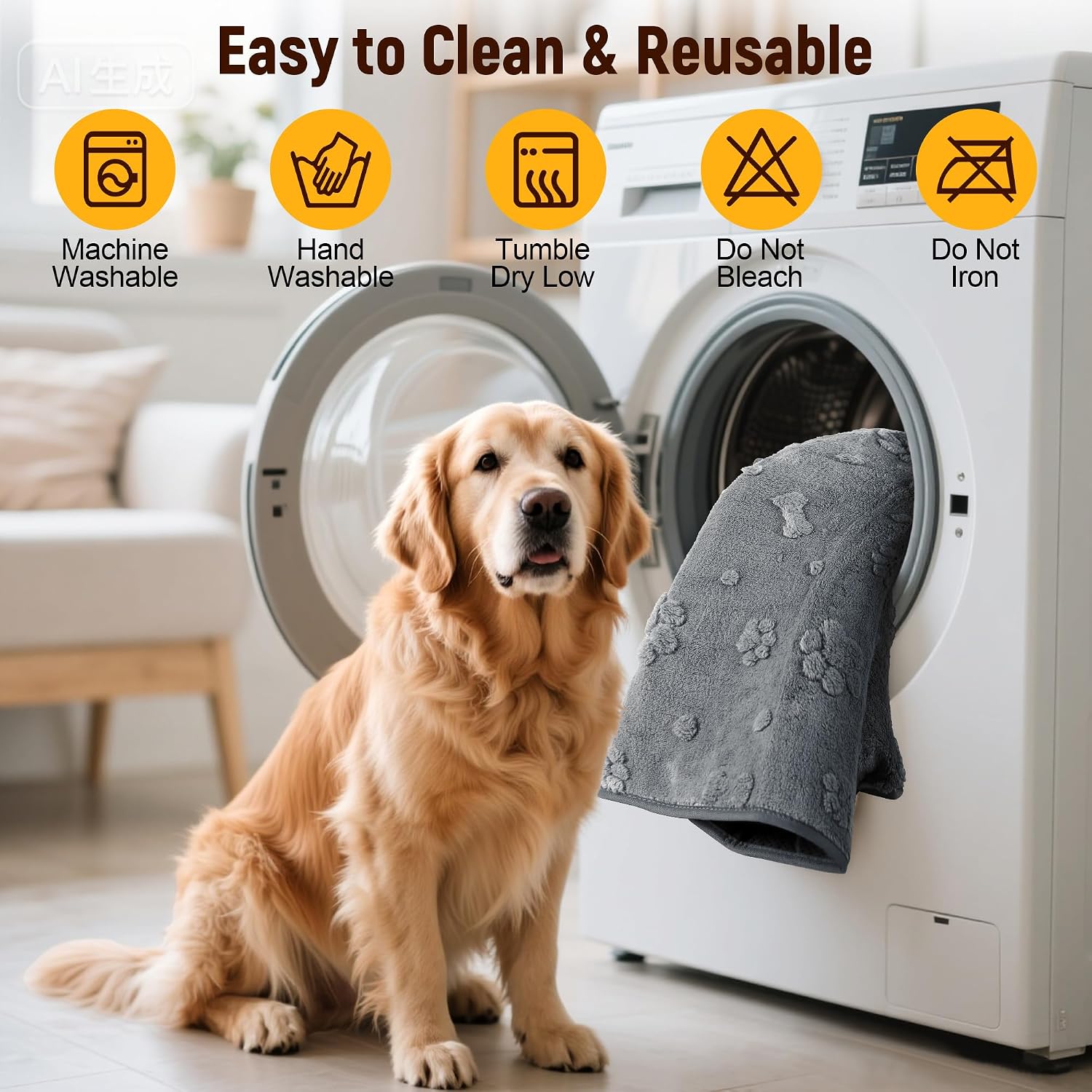 Thumbnail 5 de HezzLuv Washable Puppy Pads 2-Pack: Reusable, Super Absorbent & Non-Slip Training Mats 90×120cm
