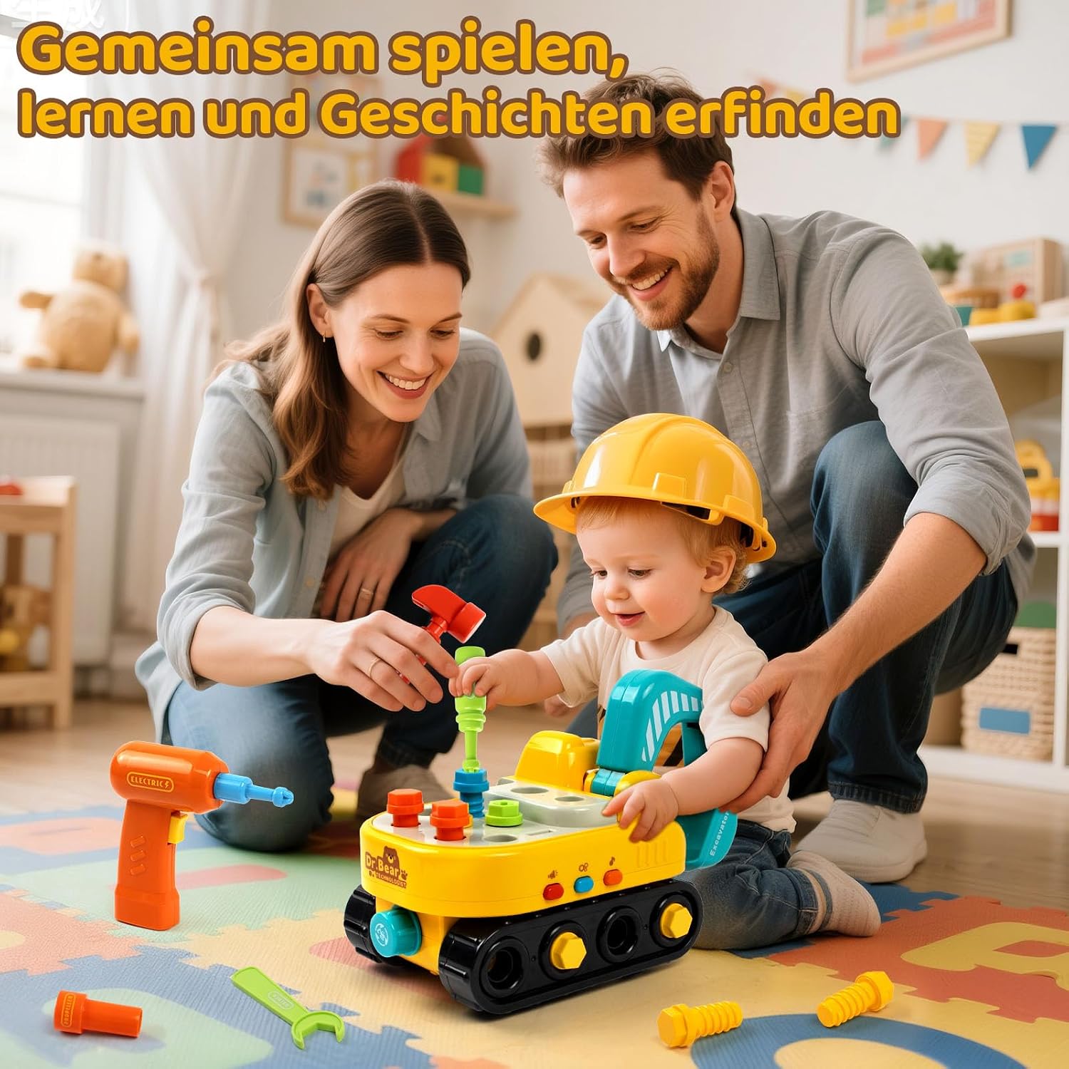 Thumbnail 1 de Toy for 2 Year Old with Electric Drill and Tools – Educational Excavator Toy by Dr. Bear