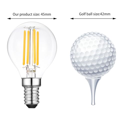 Thumbnail 2 de Sokkldccd E14 LED Light Bulb Golf Ball (G45), 4W, Warm White 2700K, 40W Equivalent — Pack of 3