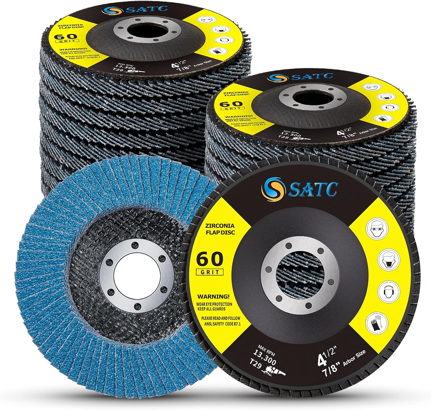 SATC Flap Discs 115mm 60 Grit Zirconia, 20 pack 🛠