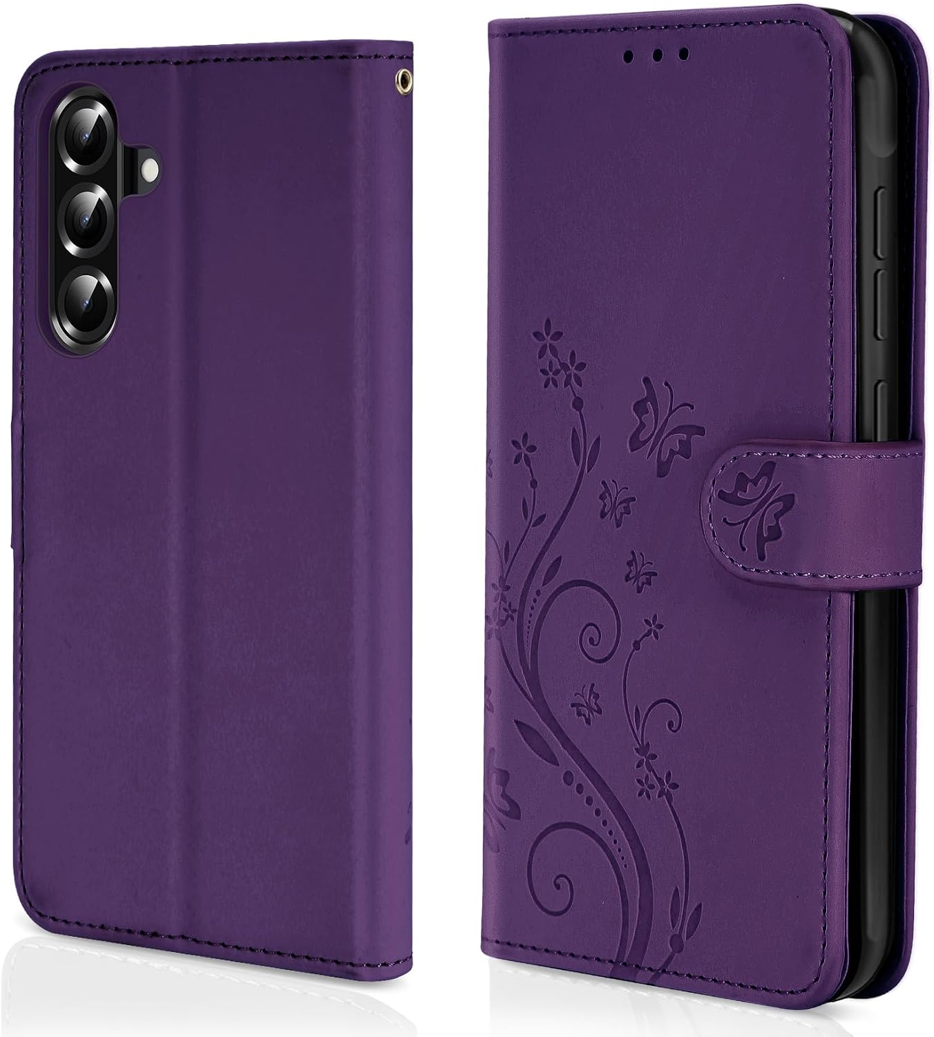 Thumbnail 5 de AROYI Lederhülle Galaxy A36 5G Dunkel Violett