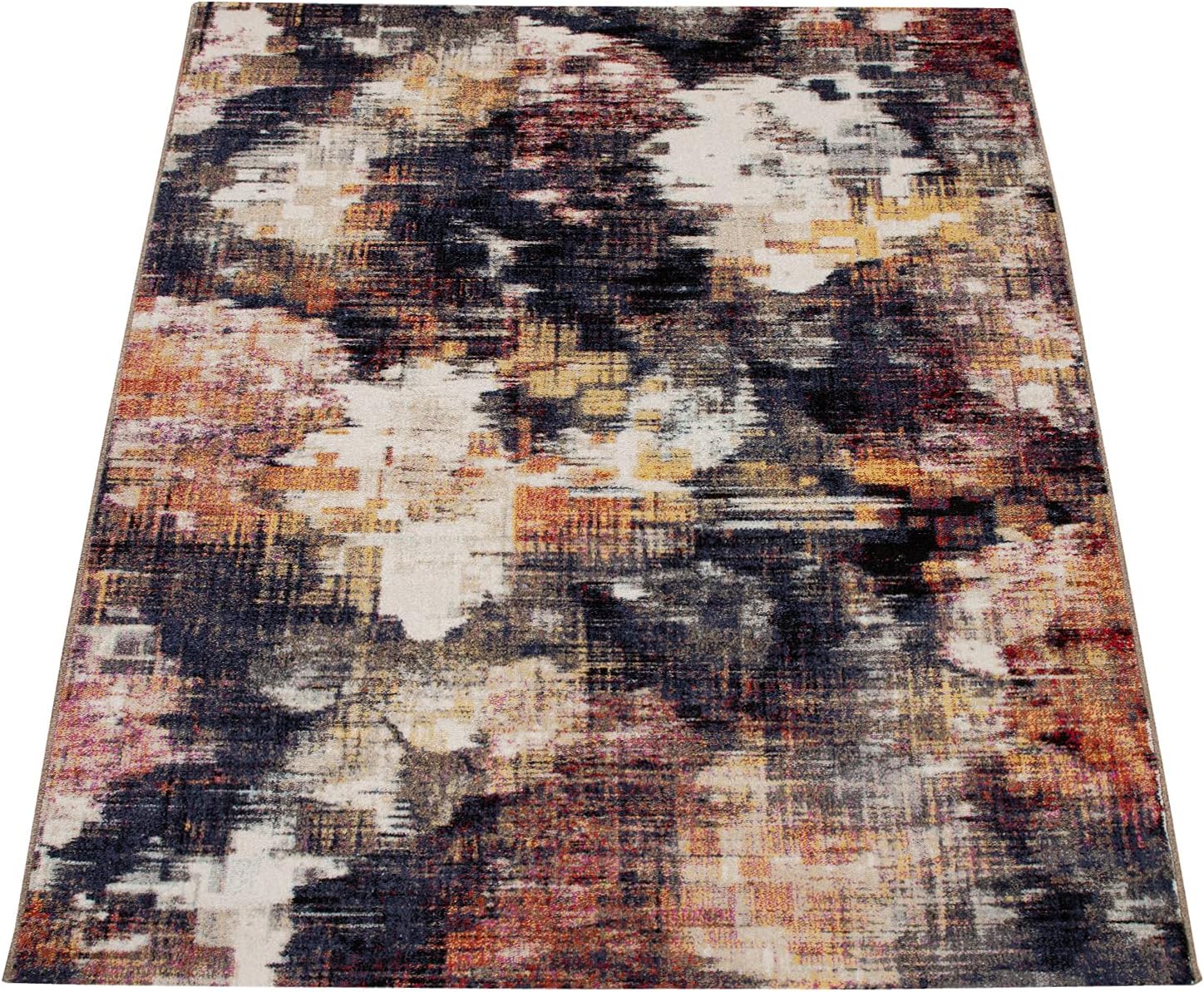 Detalle de Paco Home tapis salon vintage industriel à poils courts 80x150 cm (rouille, multicolore 7)
