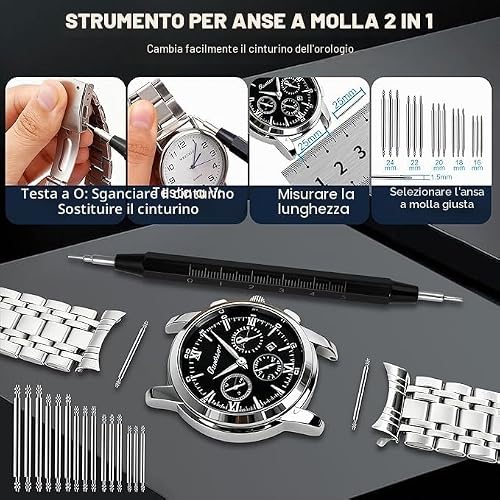 Thumbnail 5 de Kit Orologiaio Professionale Yeecka: set completo per riparazioni, sostituzione batteria e regolazione cinturini