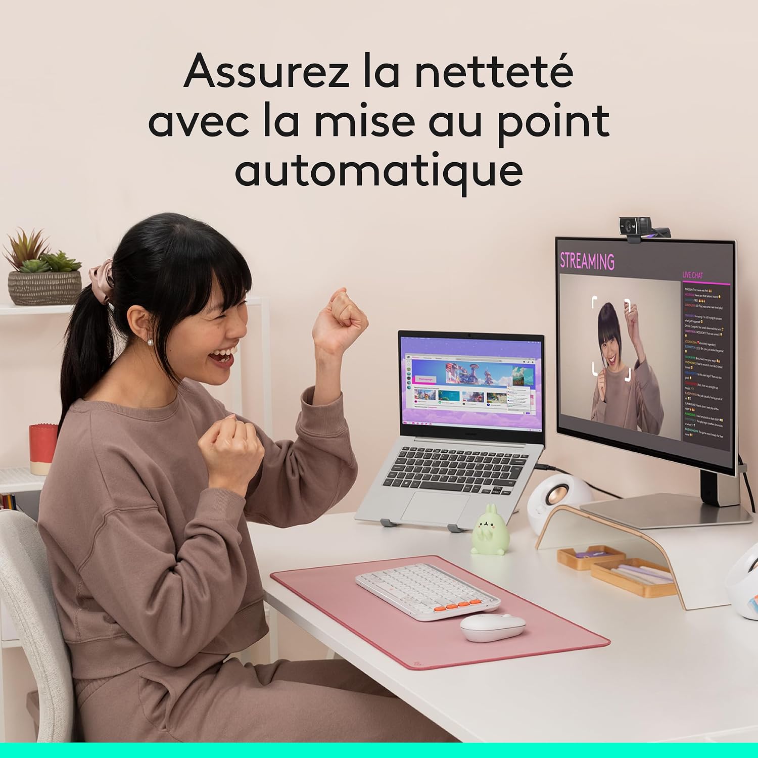 Detalle 2 de Logitech C922 Pro Stream Webcam : diffusion fluide et audio binaural pour le streaming