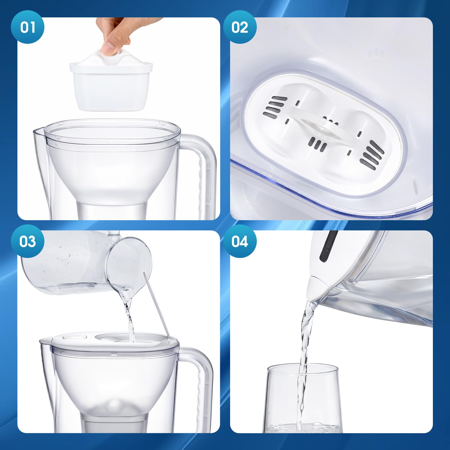 Thumbnail 6 de Watus waterfilterkan 3,8 liter met kokosactieve kool en memo-indicator