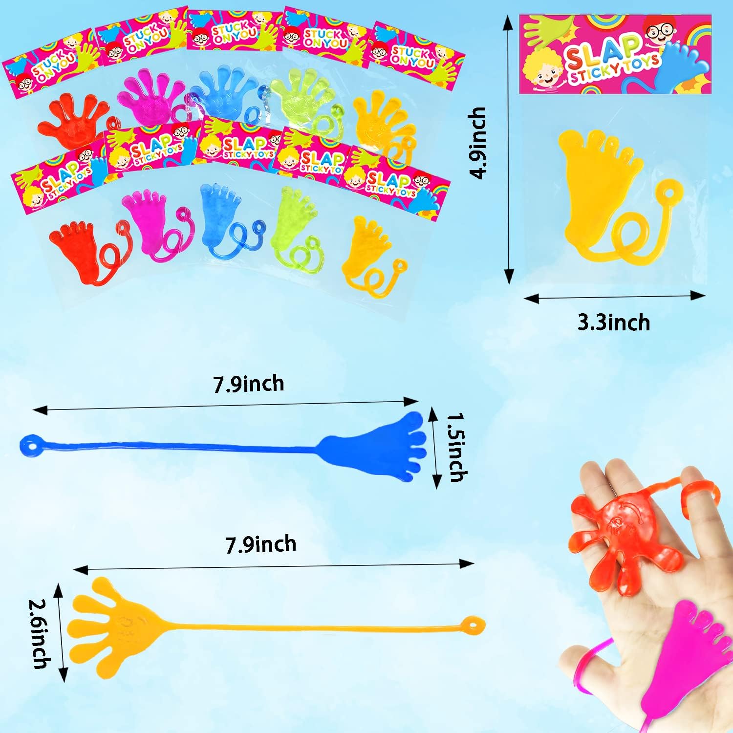 Detalle 2 de Sticky Hands & Feet Party Favors 30 Pack