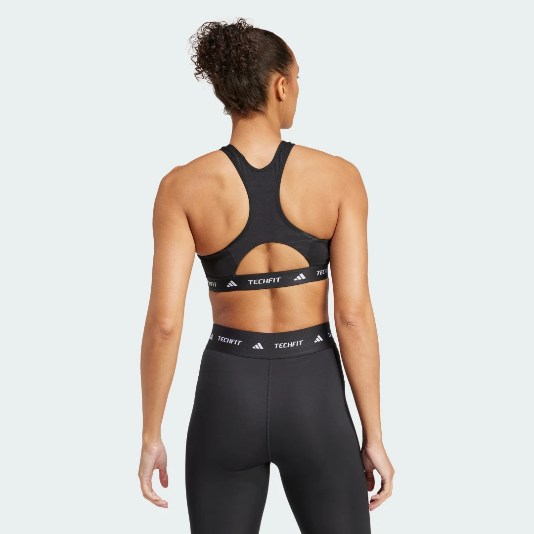 Detalle de Sujetador TECHFIT de sujeción media y cuello alto – Adidas