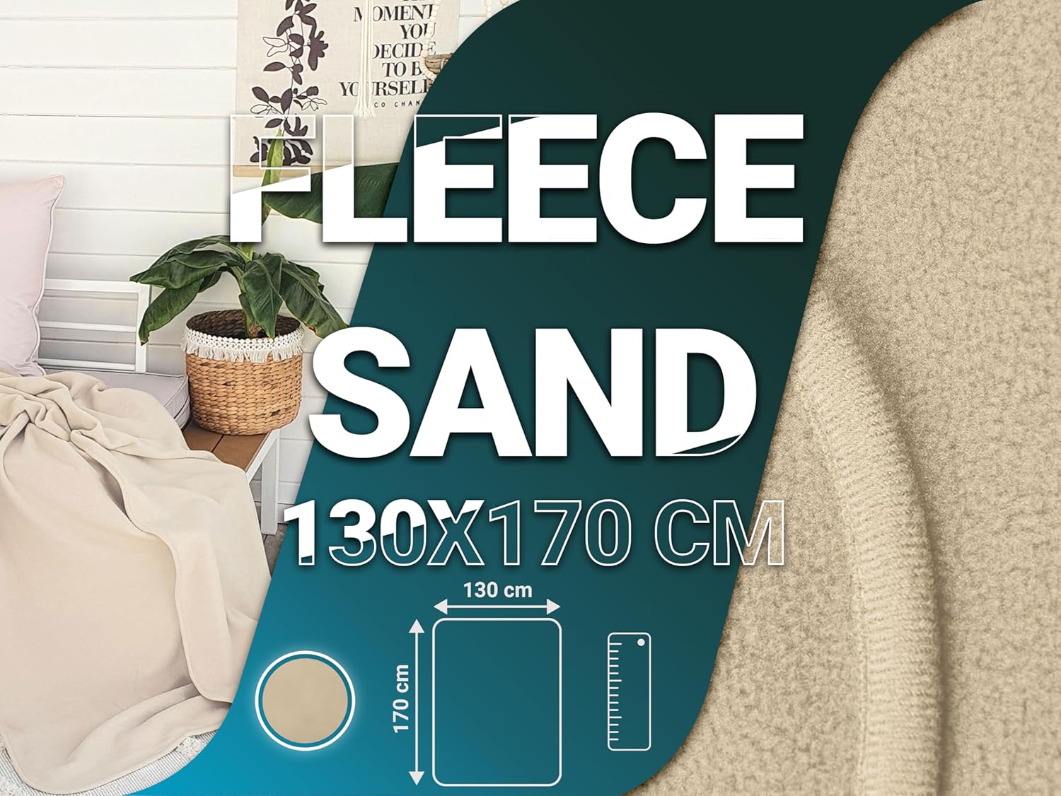 Thumbnail 3 de ZOLLNER Kuscheldecke 130x170 cm – flauschige Polyester-Decke mit hochwertigem Einfassband, OEKO-TEX zertifiziert