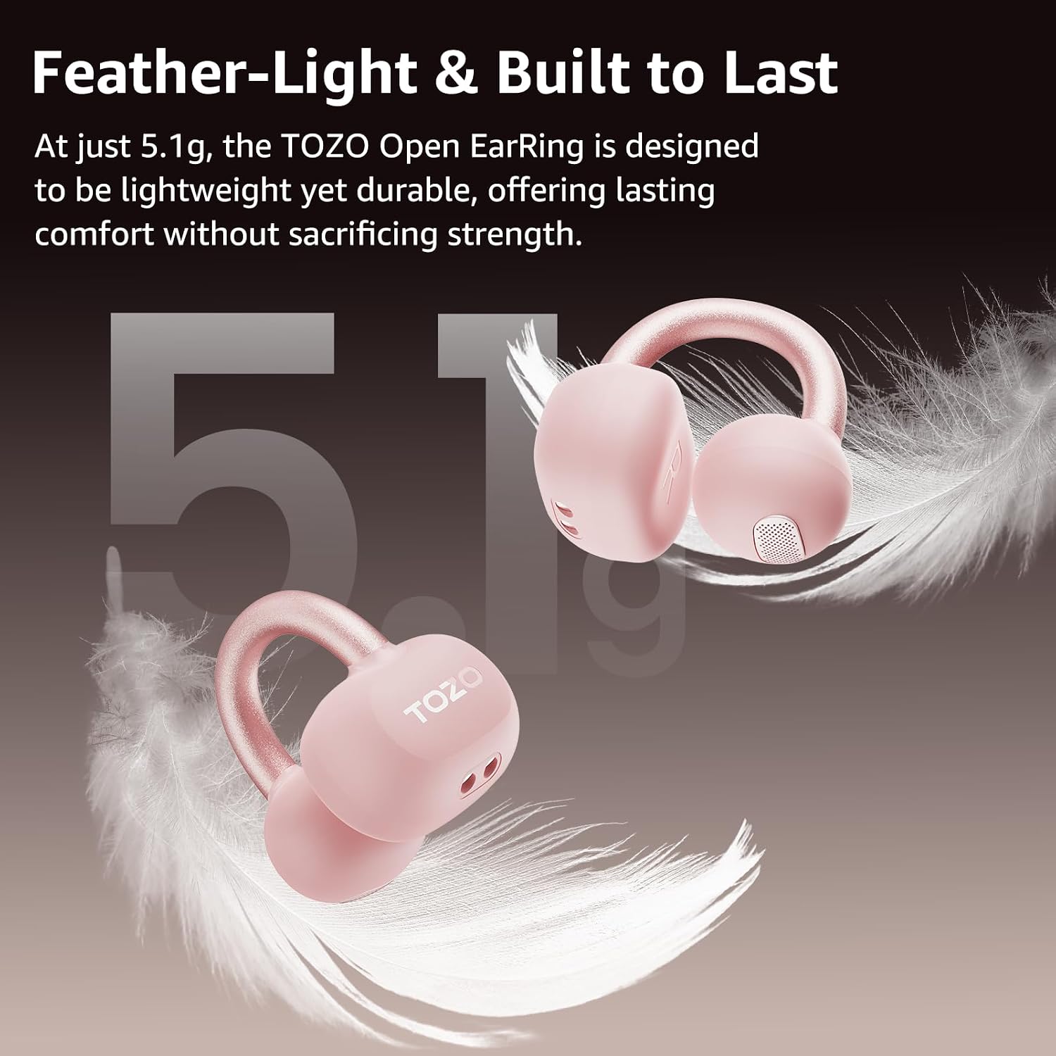 Detalle de TOZO OpenEarRing Cuffie Bluetooth 5.4 con ANC e 40 ore