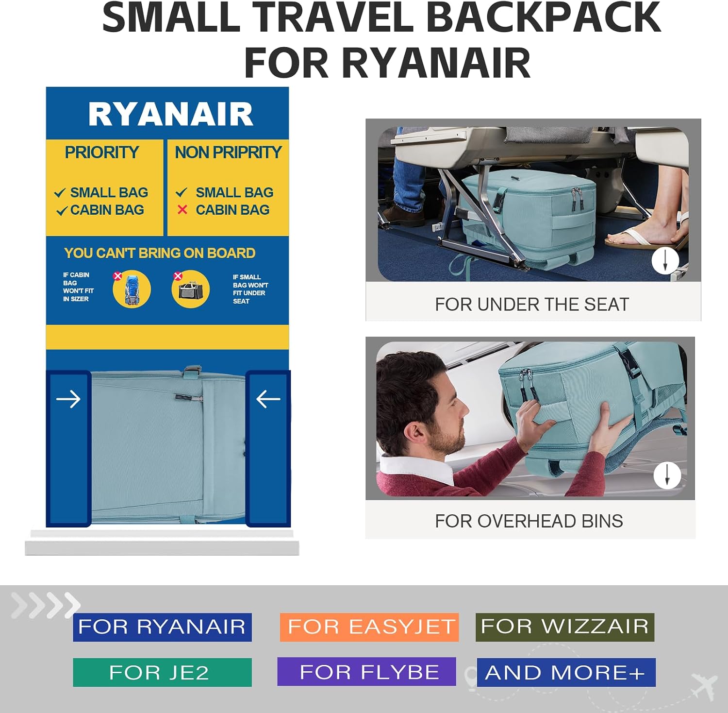 Detalle 2 de Hayayu Sac a Dos Voyage Cabine 40x30x20