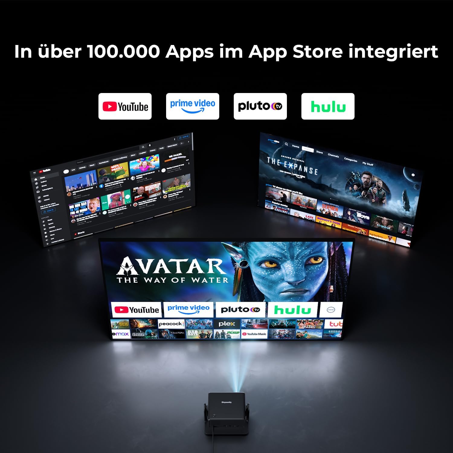 Thumbnail 1 de Beamer mit Netflix-Kompatibilität, 28000 Lumen – Mini 4K Beamer mit WLAN 6, Bluetooth, 4D Keystone und elektrischem Fokus