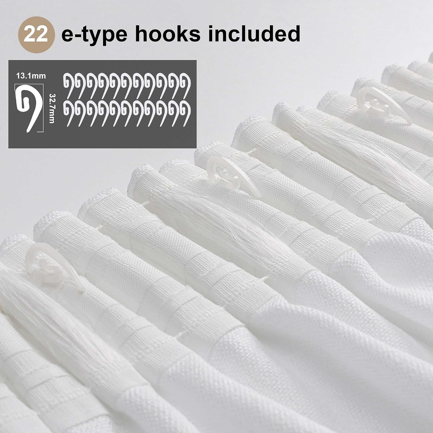 Thumbnail 2 de Simplebrand White Curtains 220 Long 2 Panels Set – Faux Linen Textured, Semi Light Filtering