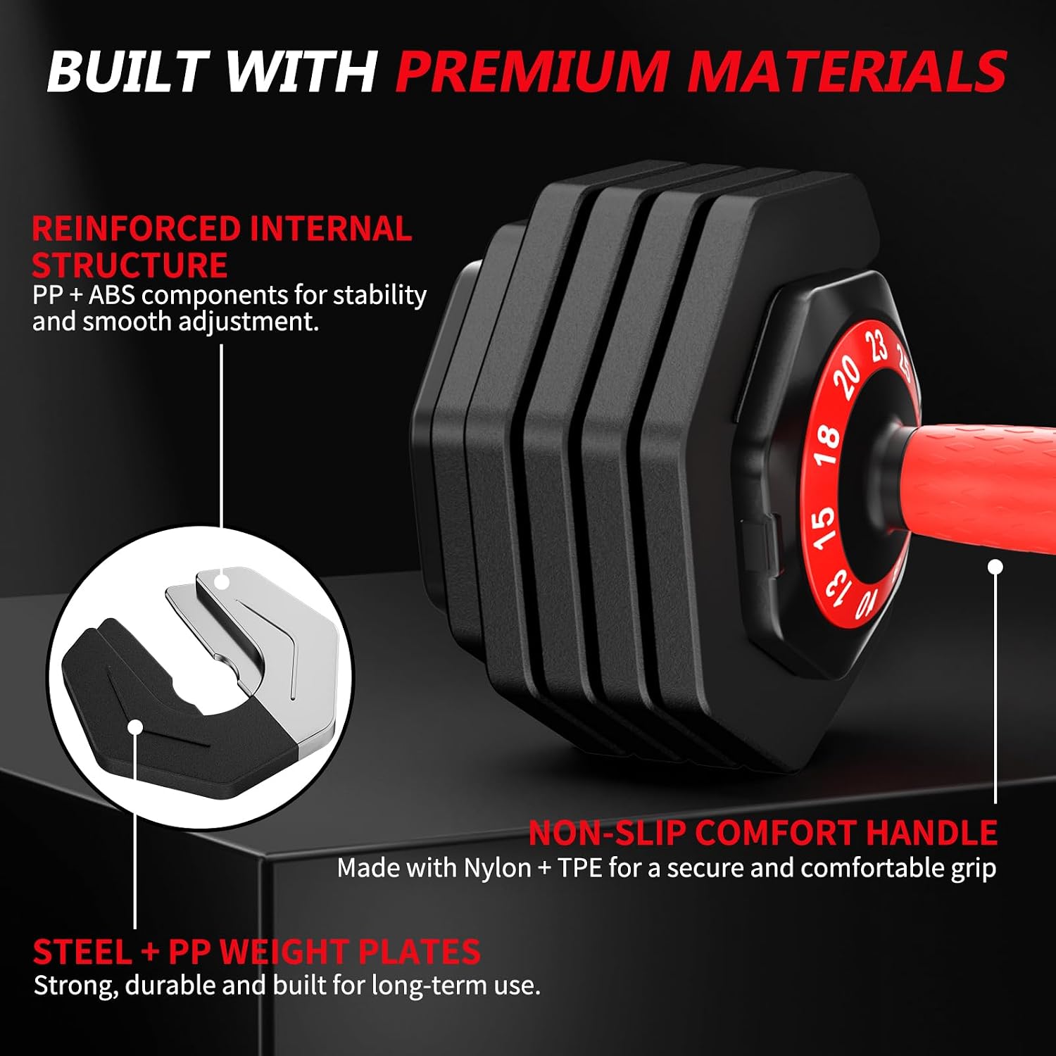 Detalle 2 de MouldBody 10-in-1 Adjustable Dumbbell Set with Dial and Storage Base
