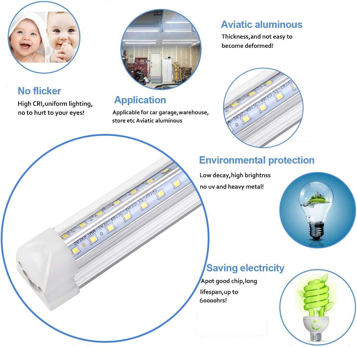 Thumbnail 5 de Henwsi LED Shop Lights 8-Foot